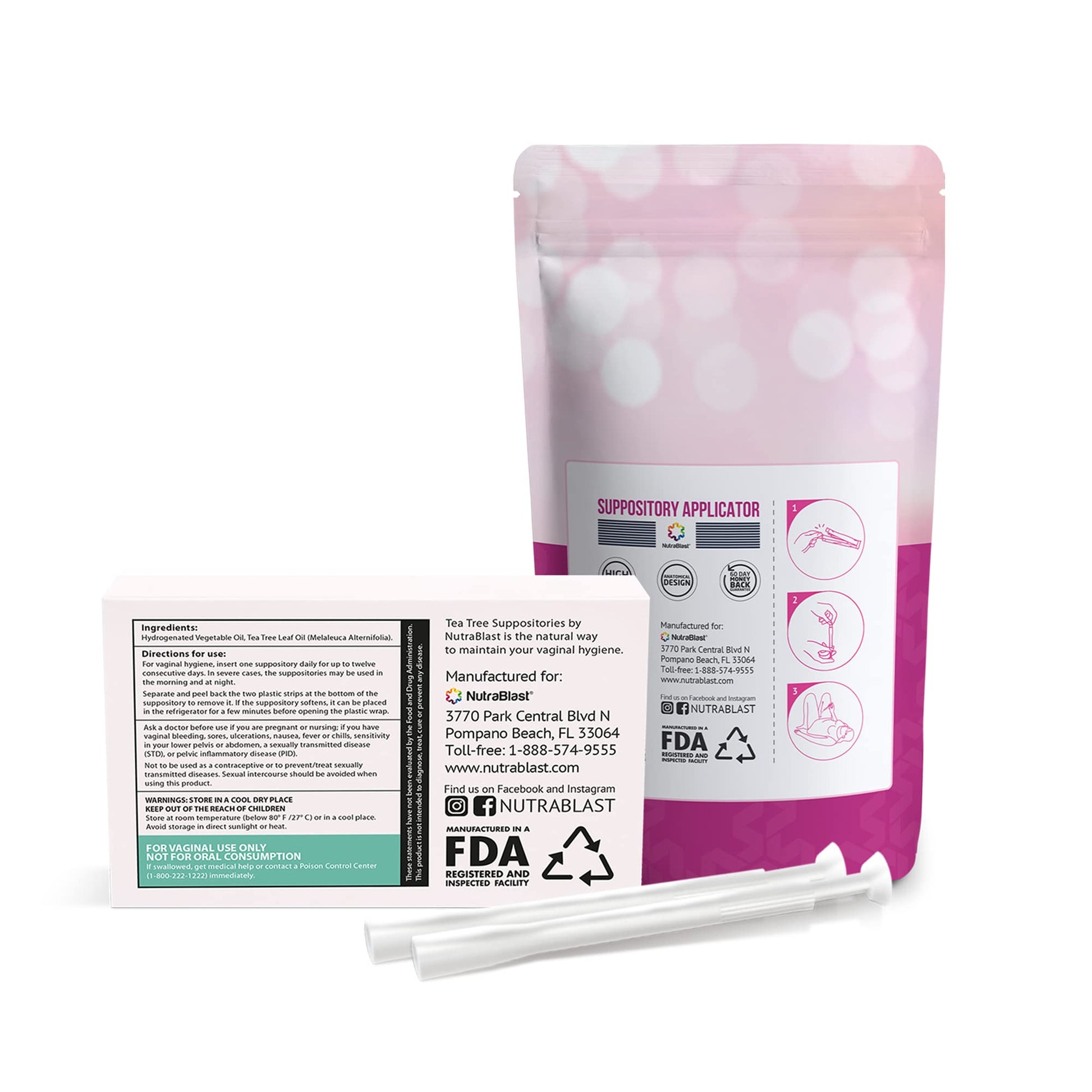 NutraBlast Tea Tree Oil Vaginal Suppositories w/Applicators NutraBlast uk supplements