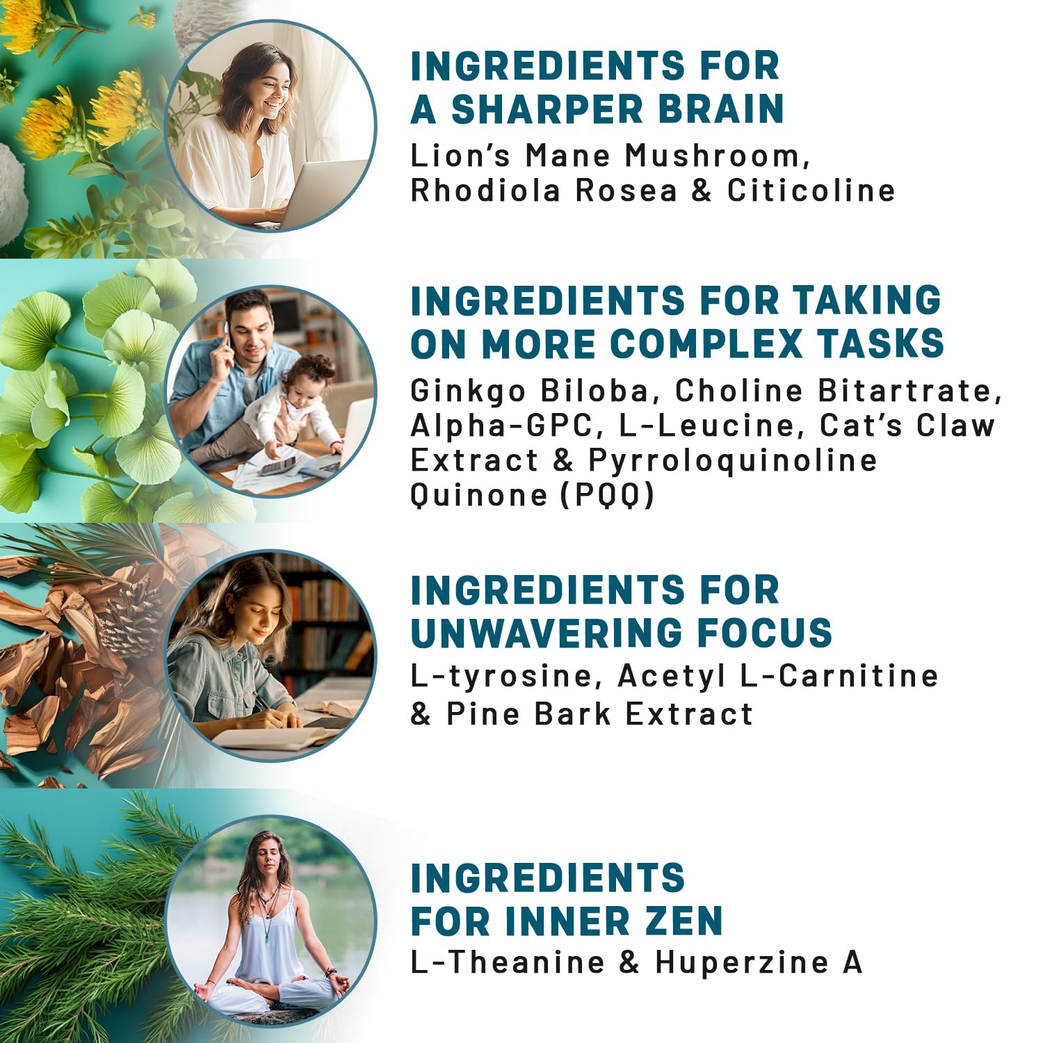 14-in-1 Lions Mane Supplement Capsules - Nootropic Brain Supplement with Ginkgo Biloba for Brain Support, Memory and Focus - Alpha GPC, L Theanine & Choline Supplements with 1300mg Per Serving (60 ct) PrimeMD uk supplements