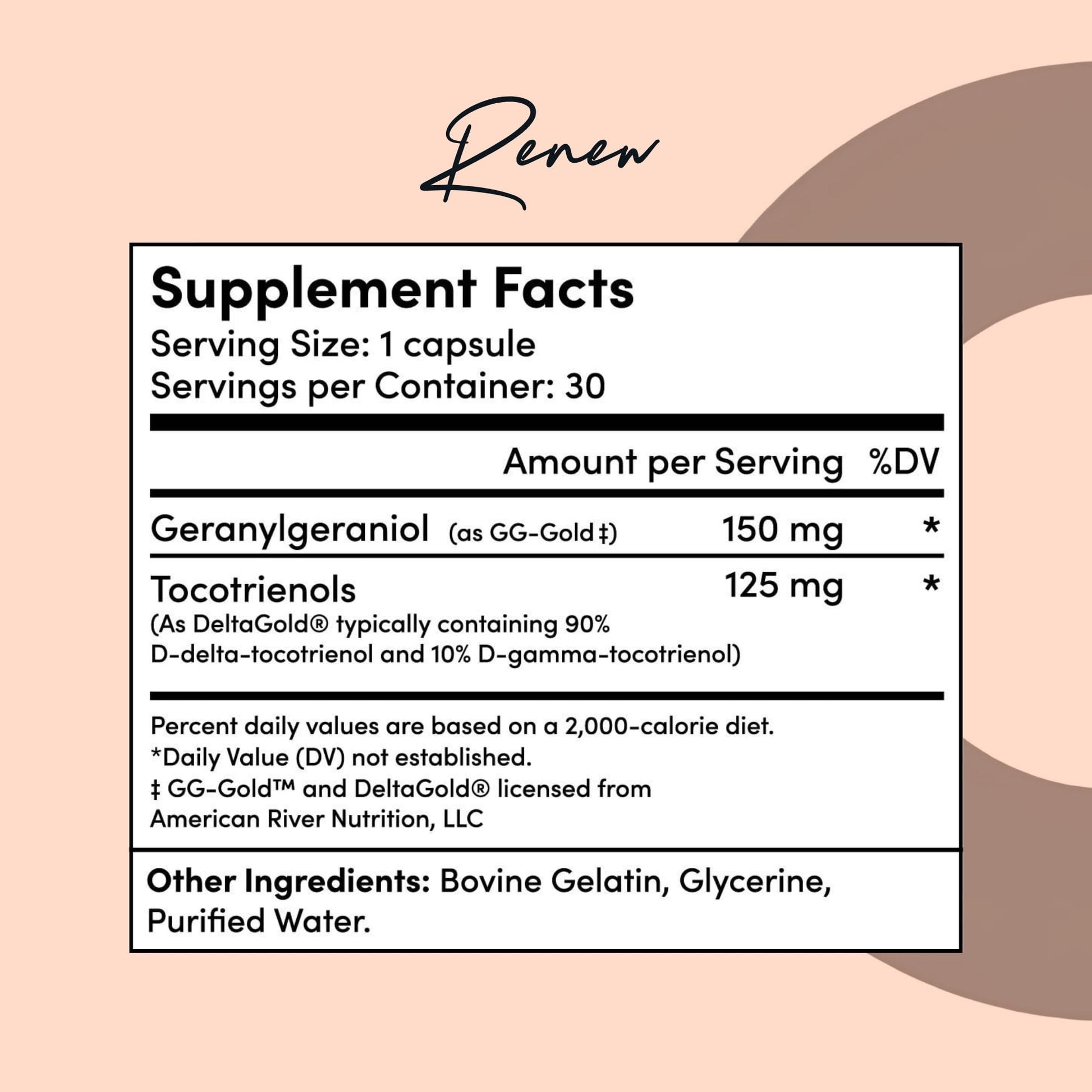 Tranont Renew - Antioxidant Complex for Vitality & Wellness | Vitamin E Tocotrienols & Geranylgeraniol | Supports Healthy Cellular Function, Joint Health, & Youthful Glow - 30 Capsules Tranont uk supplements