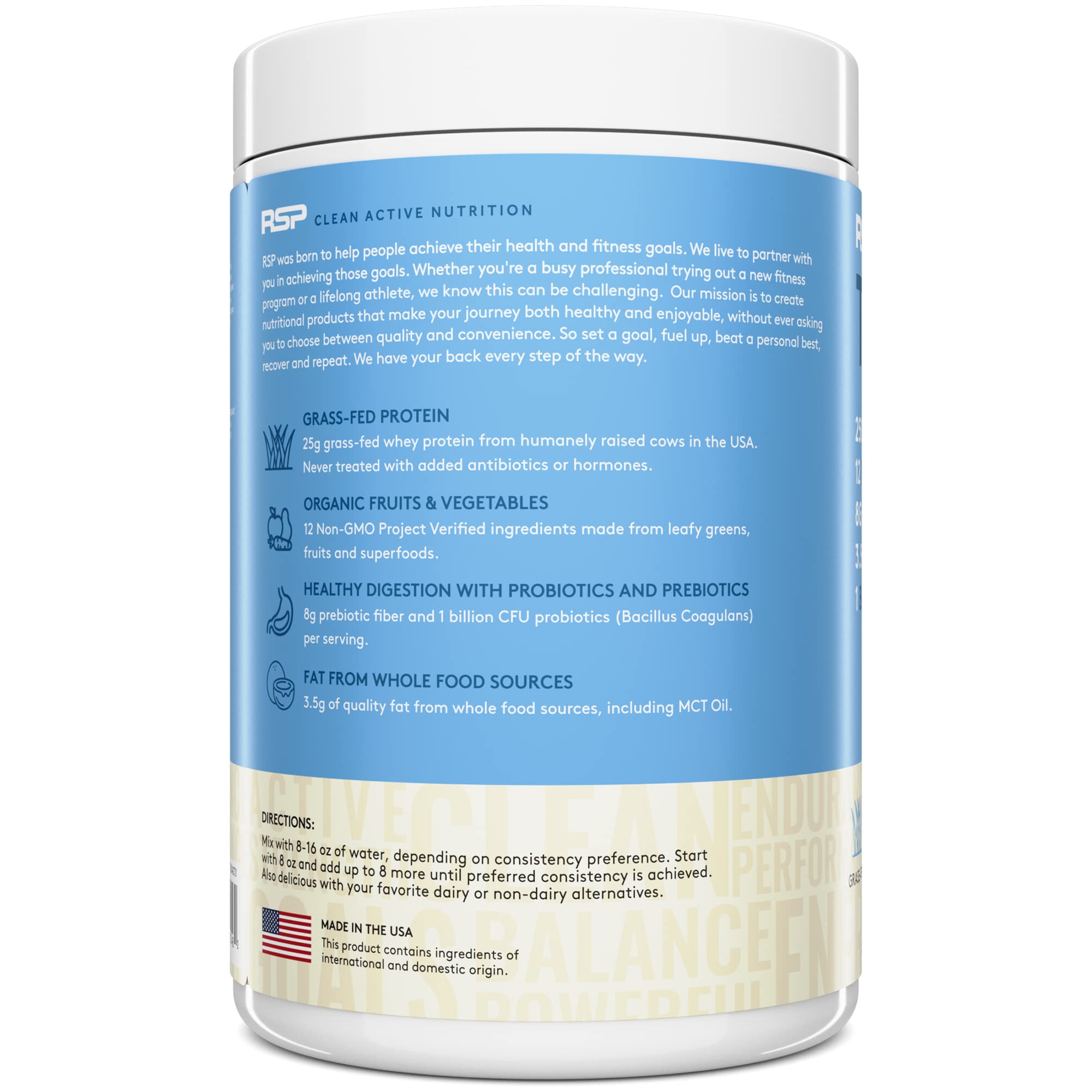 TrueFit Meal Replacement Shake Protein Powder, Grass Fed Whey + Organic Fruits RSP NUTRITION uk supplements