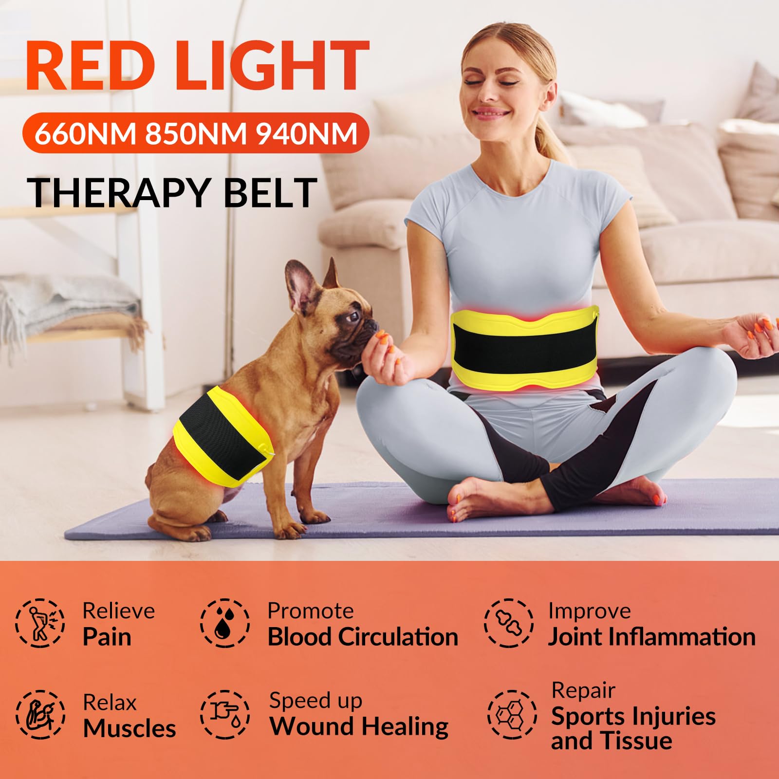 Fimem Red Light Therapy Belt 660nm 850nm 940nm, Red Light Therapy Device for Back, Infrared Light Therapy Fimem uk supplements