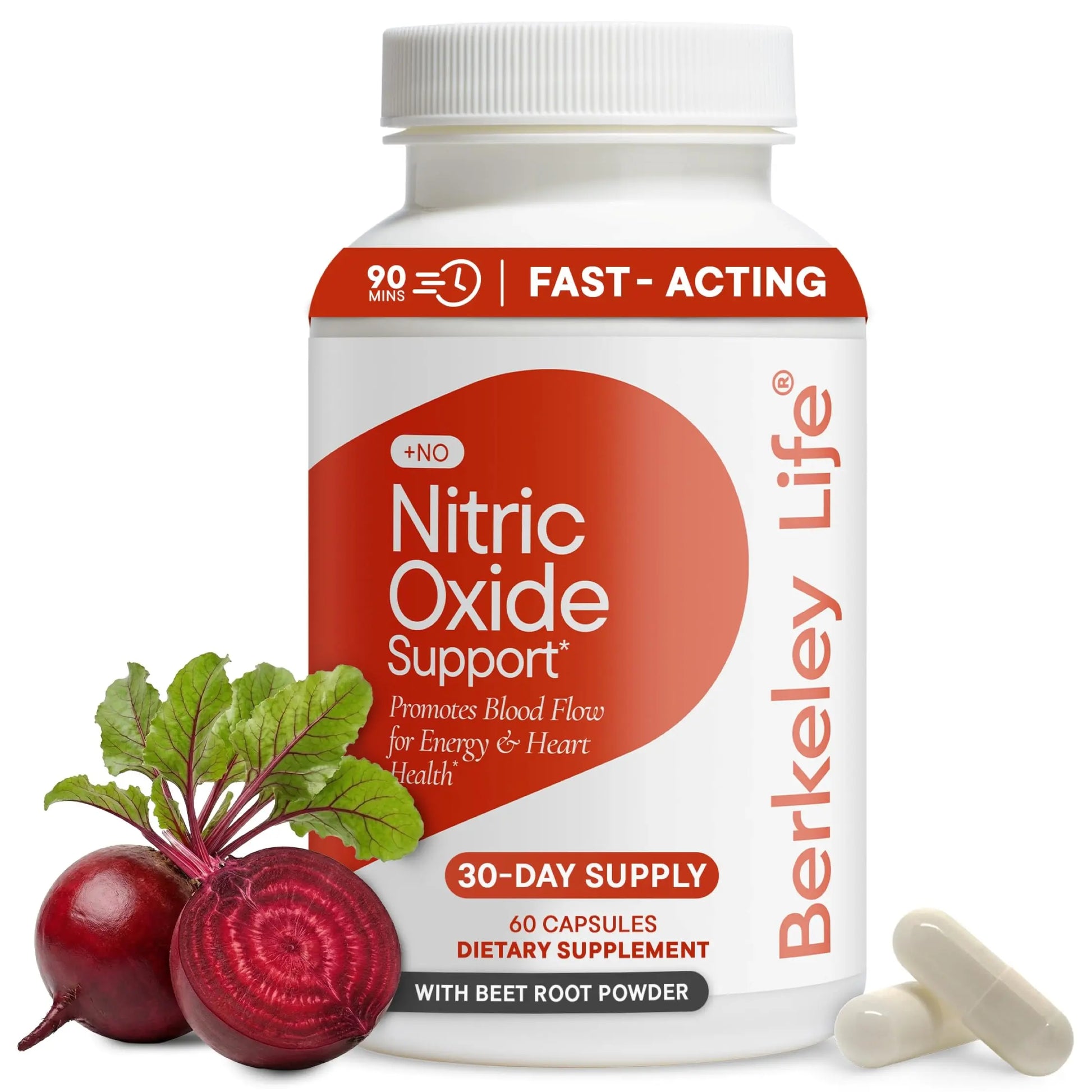 Berkeley Life Nitric Oxide Support Supplement - Nitric Oxide Booster for Men & Women - Blood Flow & Circulation with Beet Root Powder to Support Energy, Heart Health Berkeley Life uk supplements