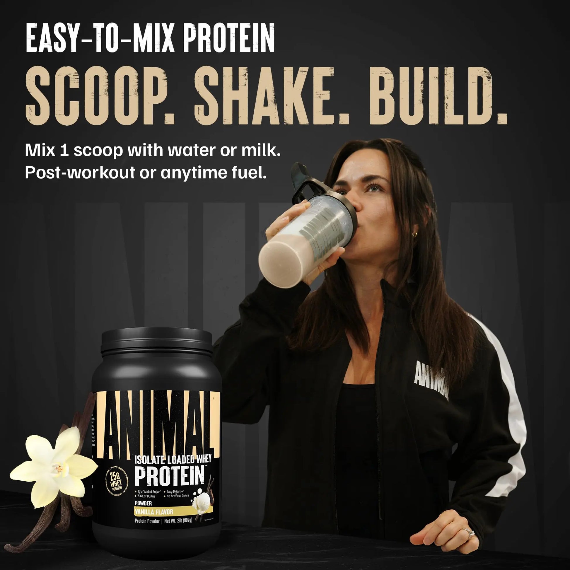 Animal Whey Isolate Protein Powder - Loaded for Pre & Post Workout Muscle Builder and Recovery with Digestive Enzymes for Men & Women - 25g Protein, Great Taste, Low Sugar - Vanilla 2 lbs Animal uk supplements
