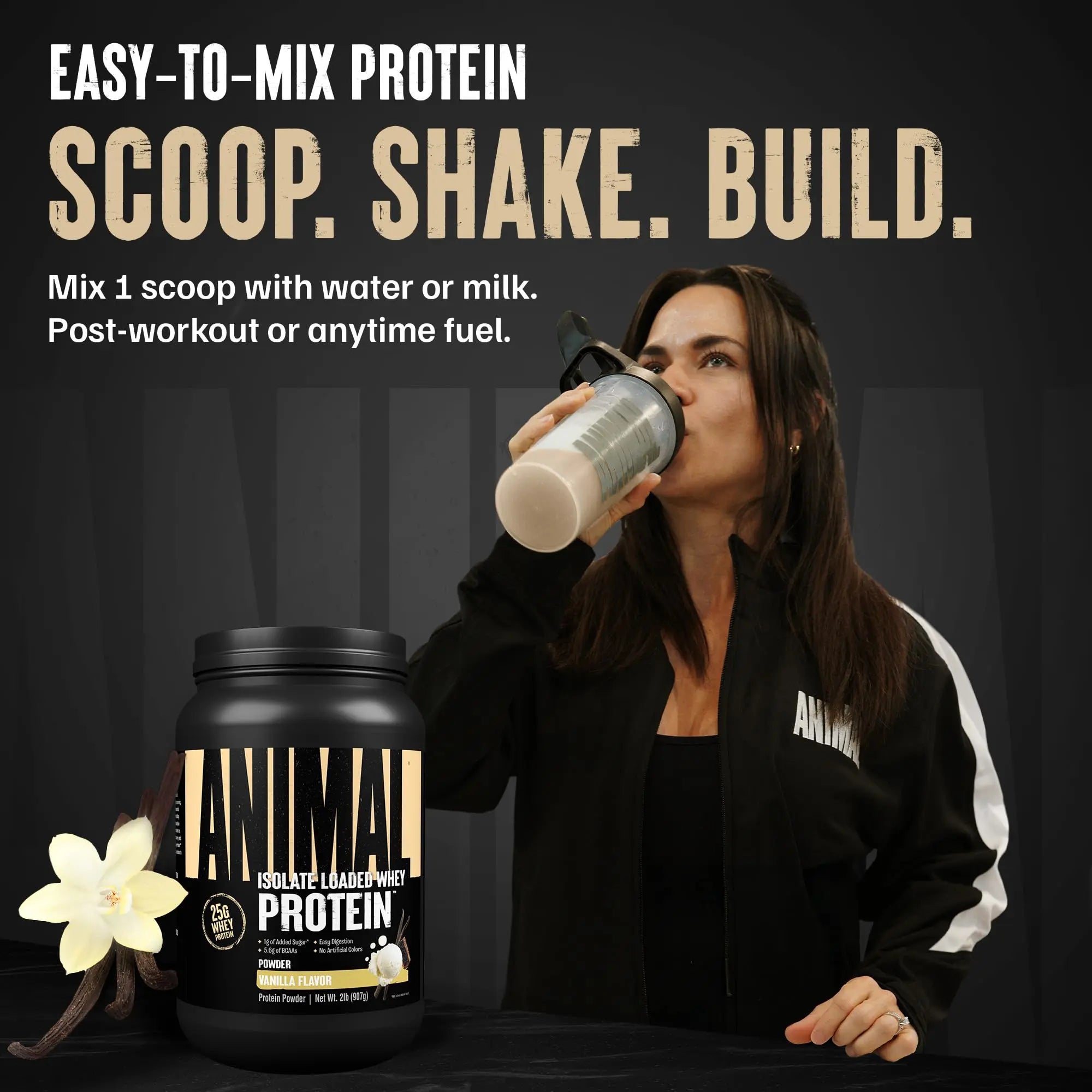 Animal Whey Isolate Protein Powder - Loaded for Pre & Post Workout Muscle Builder and Recovery with Digestive Enzymes for Men & Women - 25g Protein, Great Taste, Low Sugar - Vanilla 2 lbs Animal uk supplements