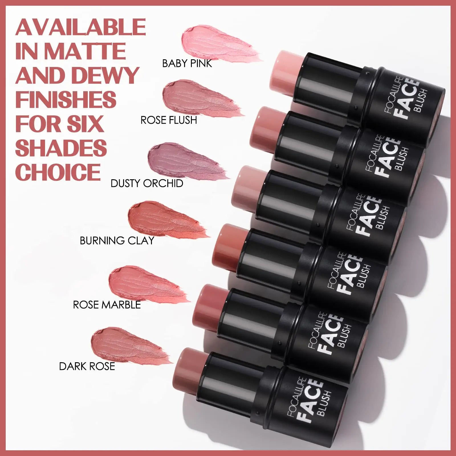 FOCALLURE Cream Blush Makeup,Buildable Blush Stick for Cheeks,Matte and Dewy Finish,Long Wearing,Easy Application,Lightweight Multi Stick,ROSE FLUSH FOCALLURE uk supplements