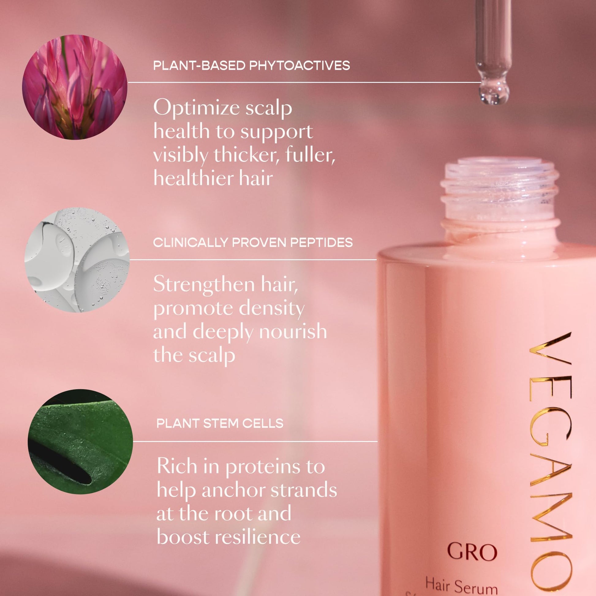 VEGAMOUR GRO Hair Serum for Hair Thinning, Thicker Fuller Looking Hair, Non Oily Tonic for Healthier Scalp, 30 day Supply 1.0 fl oz, 1 pack VEGAMOUR uk supplements