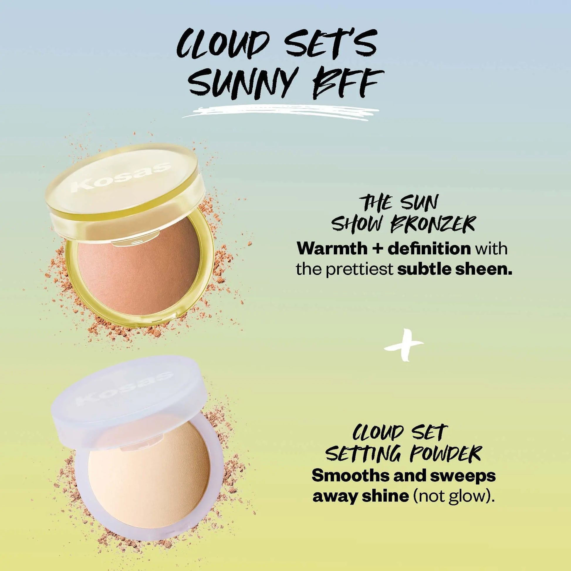 Kosas Sun Show Glowy Warmth Baked Bronzer - Contouring Powder for Cheekbones, Nose & Jawline - Enriched with Concentrated Fatty Acids - Talc-Free, Vegan & Hypoallergenic - Waves Kosas uk supplements