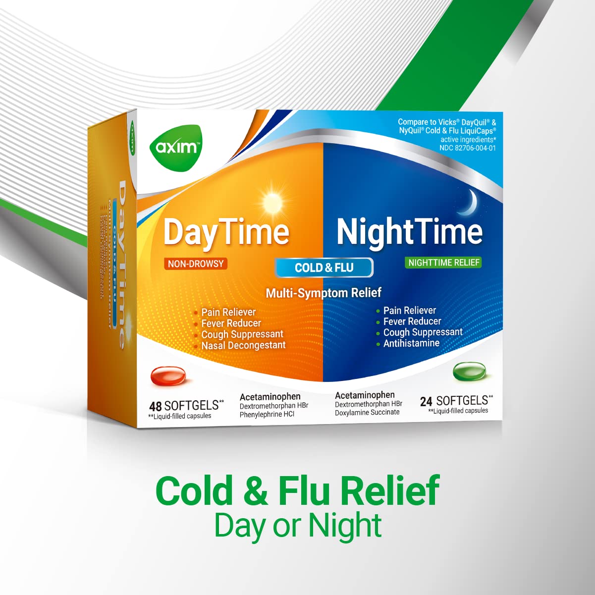 AXIM Day & Night 325-15-5-6.25 mg x 72 softgels AXIM uk supplements