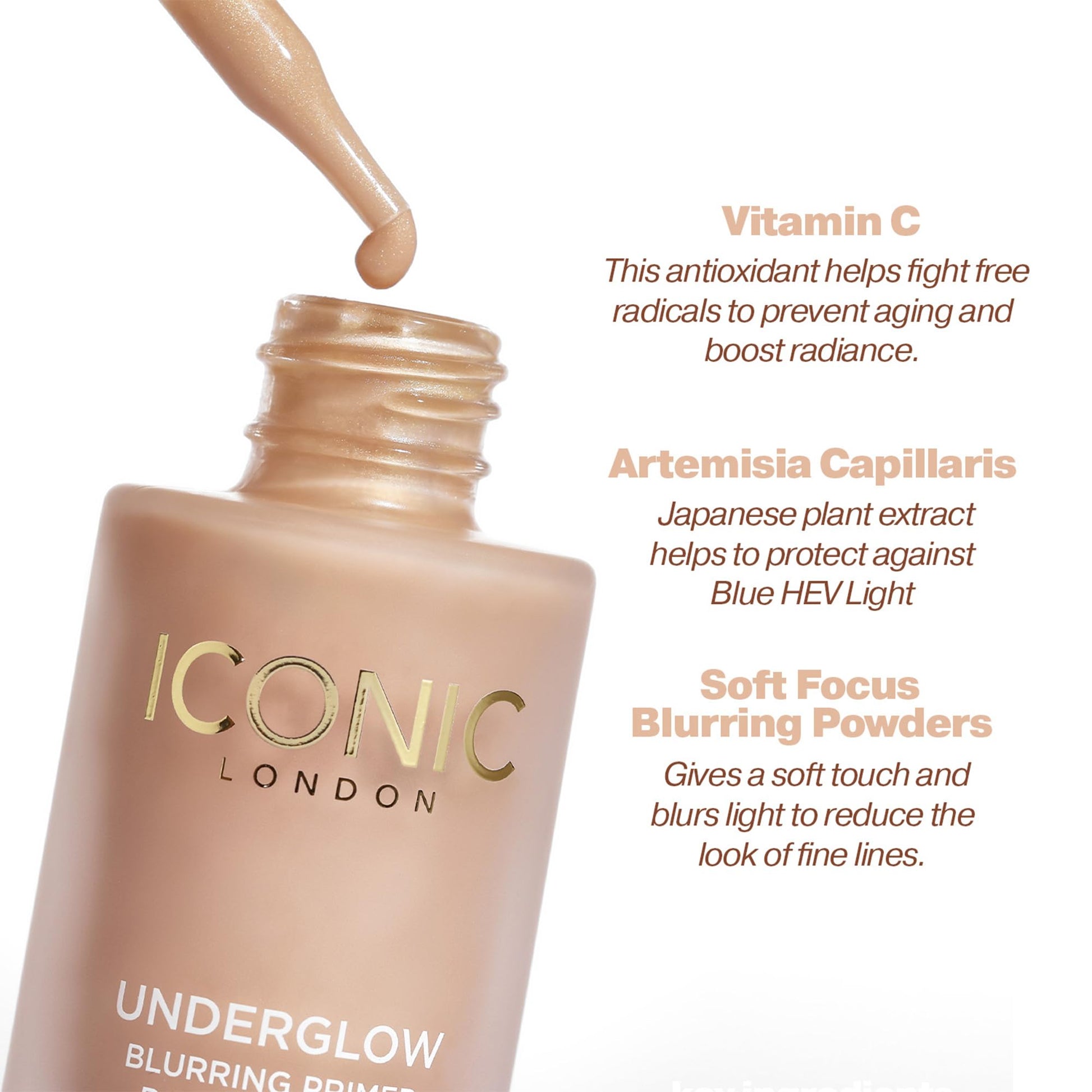 ICONIC LONDON Underglow Blurring Primer | Blurs Imperfections and Gives Skin a Radiant Glow, Cruelty-Free, Vegan Makeup Universal Shade, 0.91 Fl oz ICONIC LONDON uk supplements