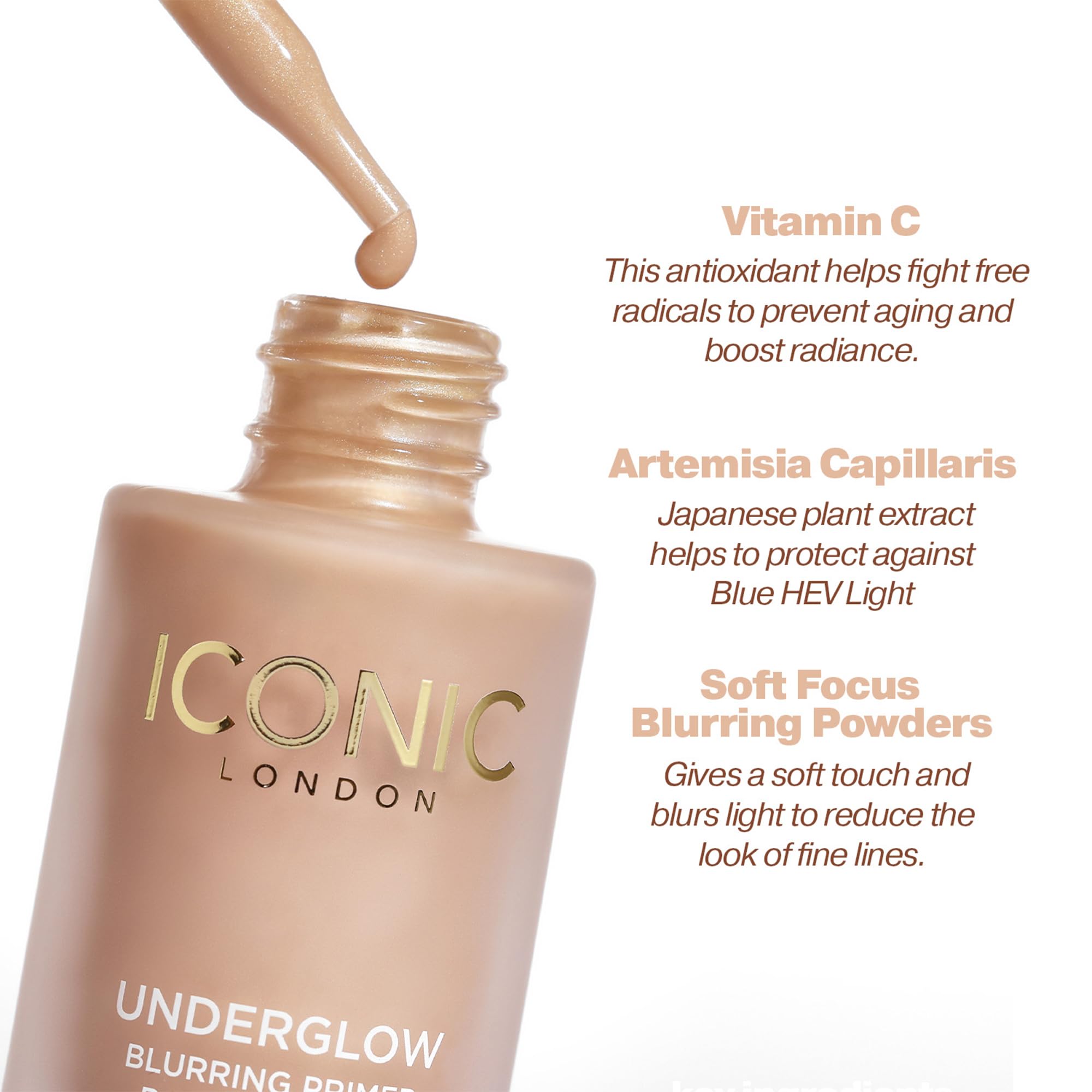 ICONIC LONDON Underglow Blurring Primer | Blurs Imperfections and Gives Skin a Radiant Glow, Cruelty-Free, Vegan Makeup Universal Shade, 0.91 Fl oz ICONIC LONDON uk supplements