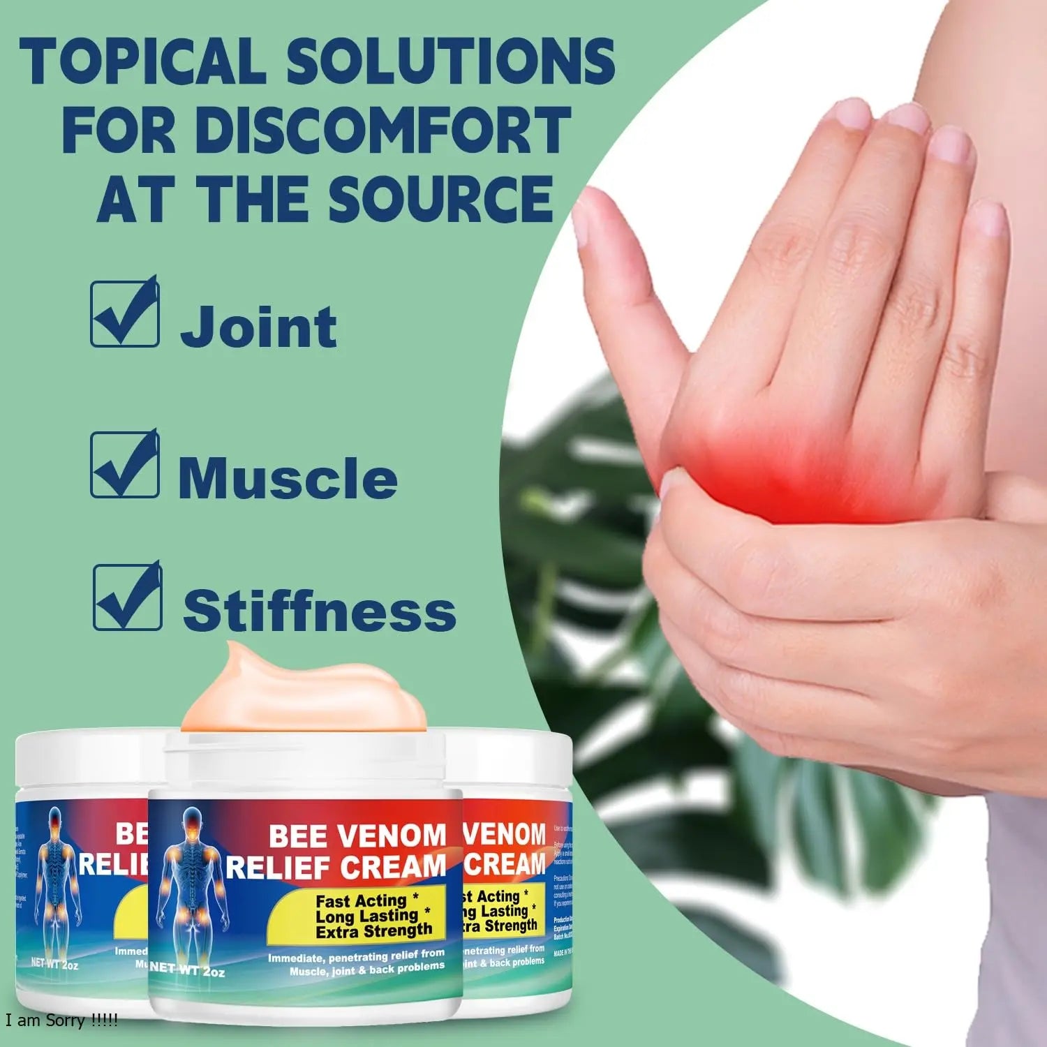 DUBOONAIO Bee Venom Joint Muscle Bone Cream, High Strength Fast Acting, Help for Back, Neck, Hand, Feet, Knee, Muscle, Shoulder, Wrist, Elbow, Hip, Nerve, Ankle, Foot Discomfort DUBOONAIO uk supplements