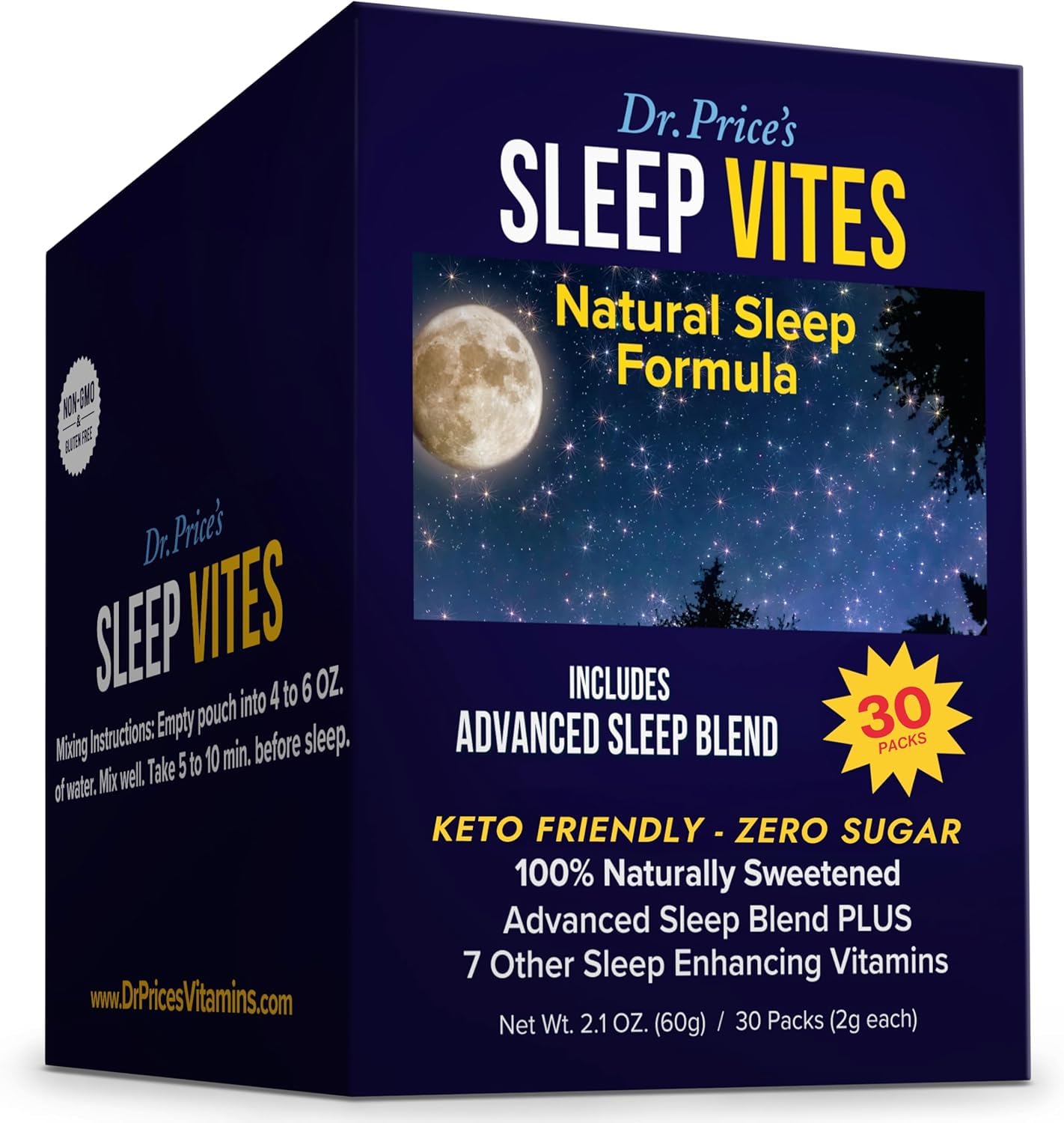 Dr. Price’s Natural Sleep Aid Powder – Berry-Citrus, 30 Packs | Sleep Powder Drink Mix with Magnesium, Microdose Melatonin & Tryptophan | Sleep Support for Adults | Doctor-Formulated, Made in USA Dr. Price's Vitamins uk supplements