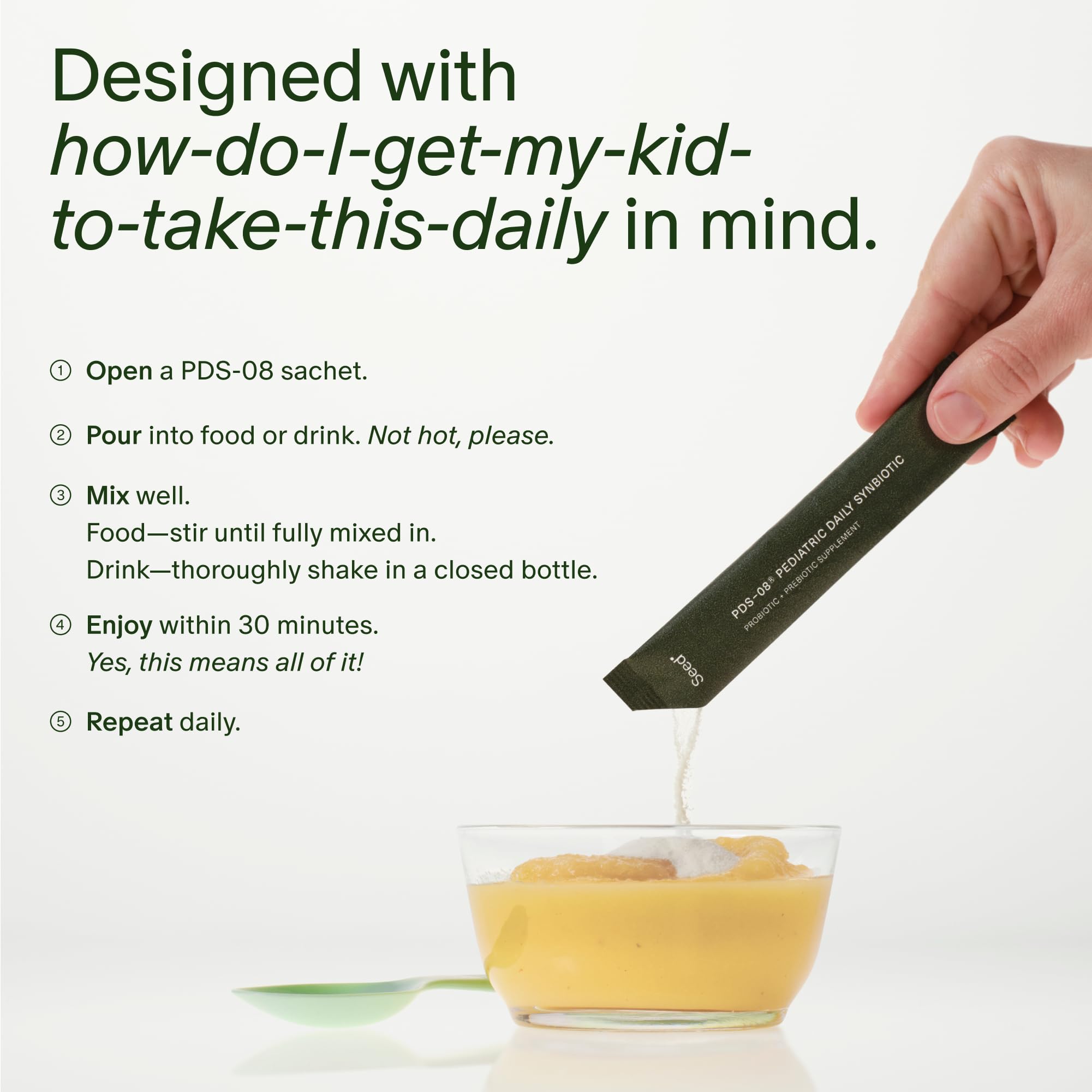 Seed PDS-08 Pediatric Daily Synbiotic - Fiber-Based Prebiotic & Probiotic for Kids - Digestive Health, Regularity, Constipation Relief - Ages 3-17 - Vegan and Shelf-Stable - 30 Sachets (30-Day Supply) Visit the Seed Store uk supplements