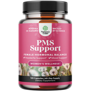 PMS Support Supplement for Women – Hormone Balance for Women & Menstrual Discomfort with DIM, Chasteberry, Black Cohosh & Ashwagandha - for Period Cramps Ease, Menopause Bloating, Mood Swing – 120 Ct Natures Craft uk supplements