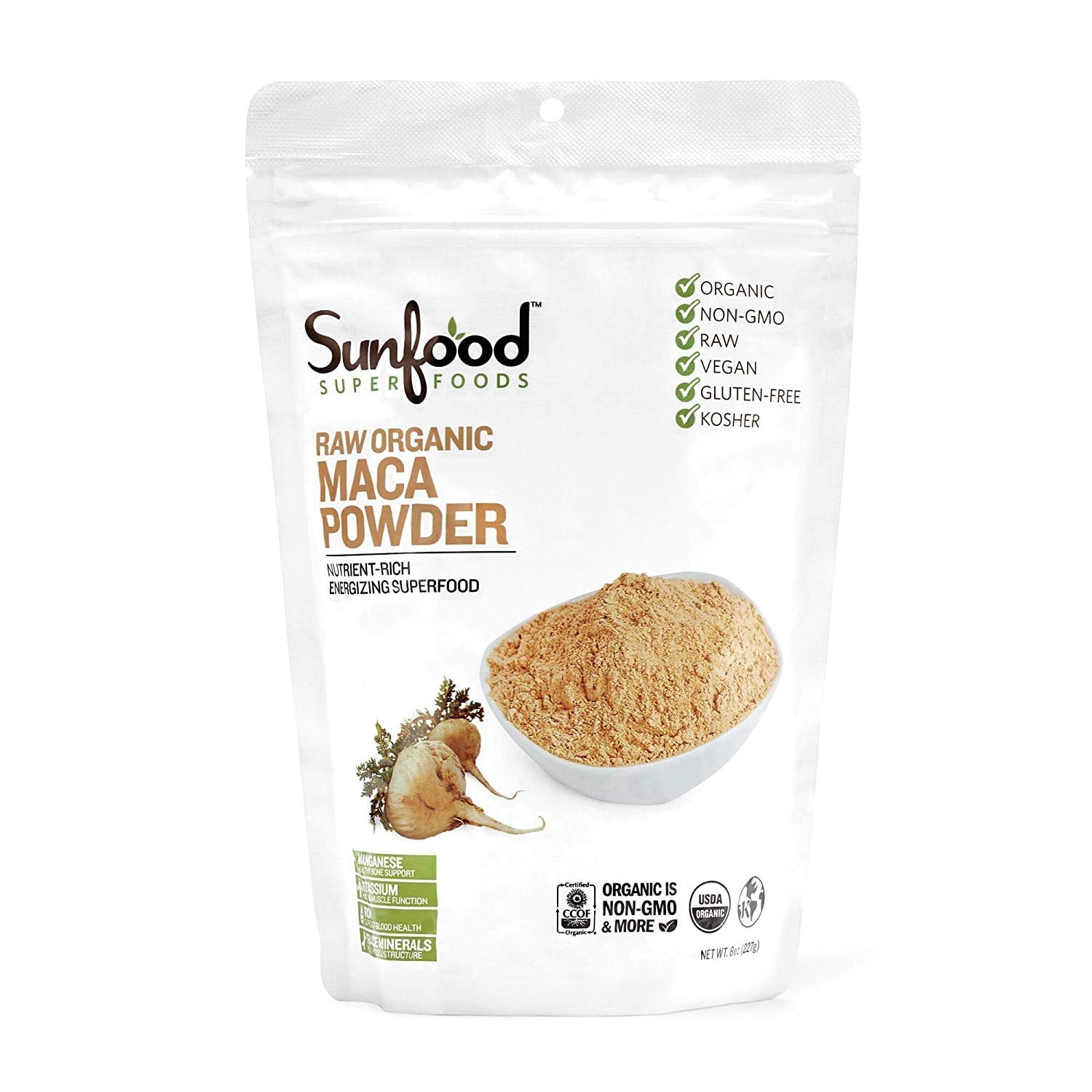 Sunfood Superfoods Organic Maca Powder Supplement for Men & Women - Maca Root Powder Organic with Adaptogens, Peruvian, Raw, Vegan - 8 Oz Bag Sunfood Superfoods uk supplements
