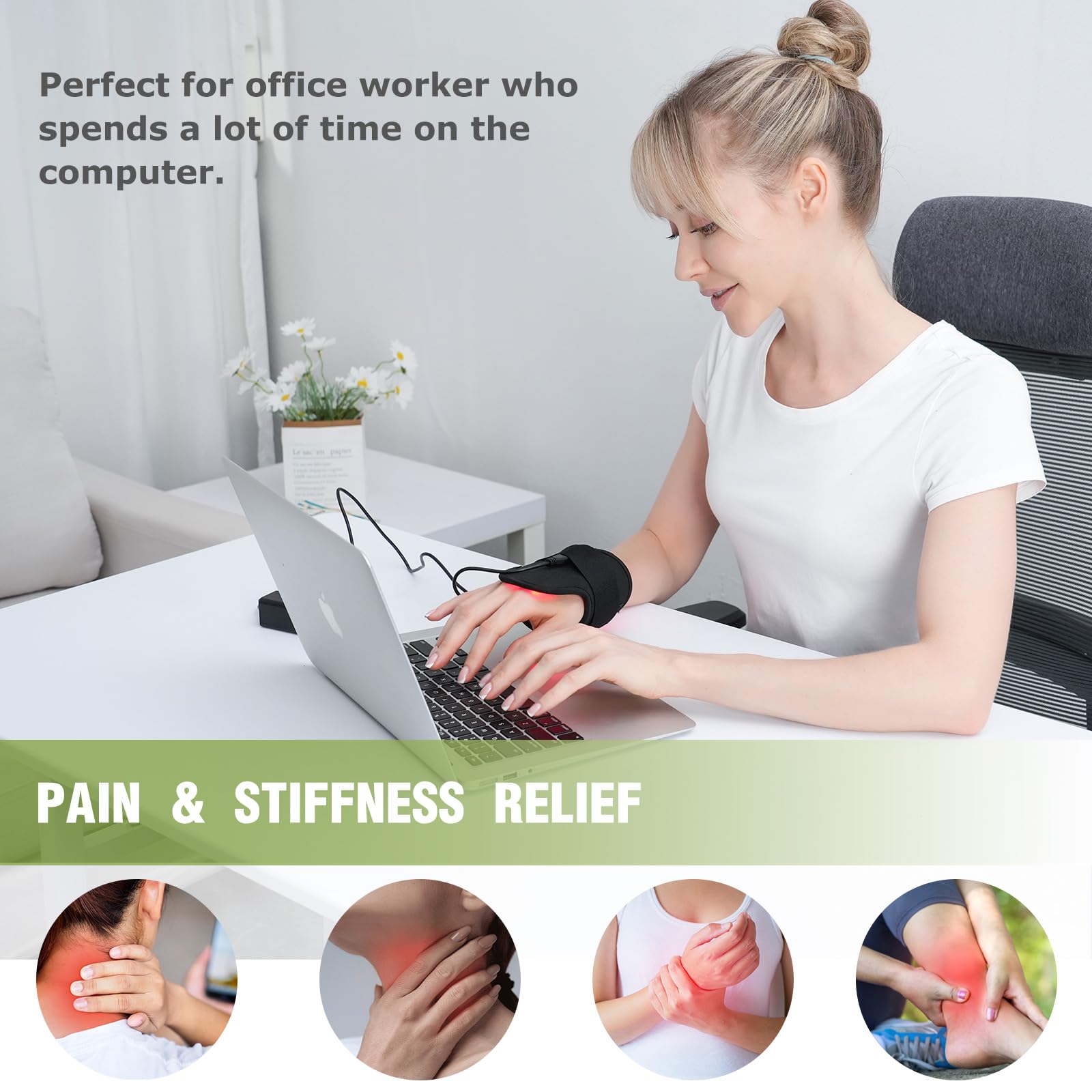 Rechargeable Red Light Therapy Neck Shoulder, Infrared Light Therapy for Body Pain Relief, Portable Red Light EnjoYield uk supplements