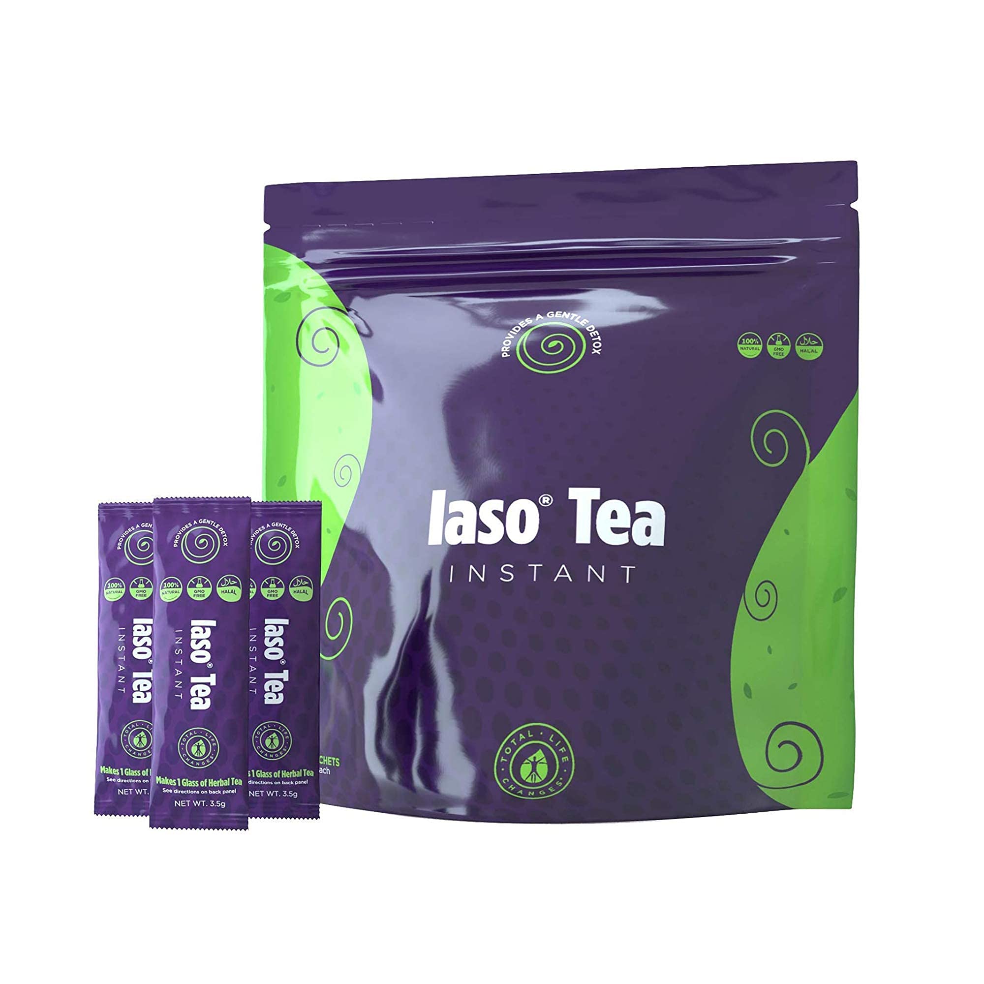 TLC Total Life Changes IASO Natural Detox Instant Herbal Tea - Expiration Date on the Top Total Life Changes uk supplements