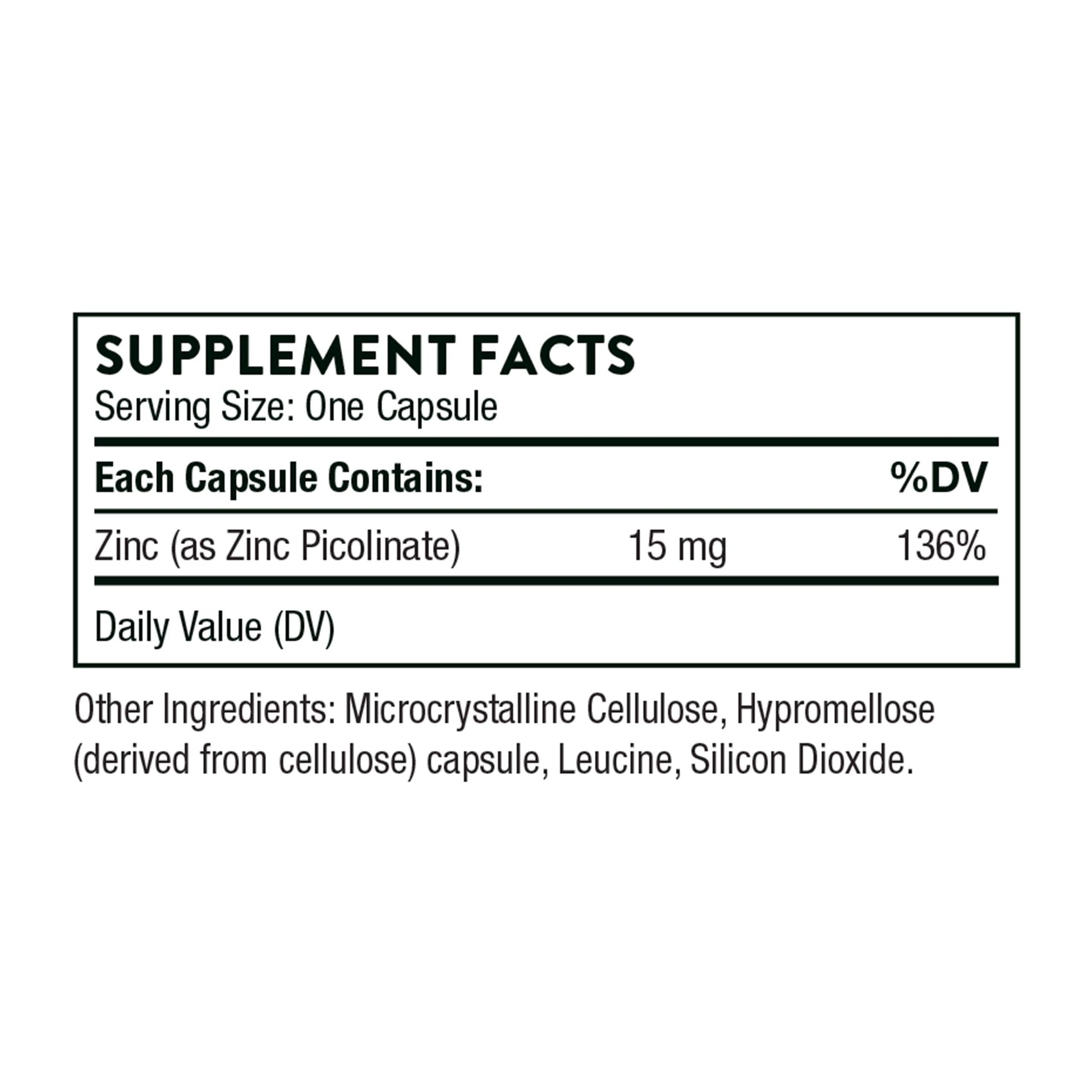 Thorne Zinc Picolinate 15mg - Highly Absorbable Zinc Supplement - Supports Wellness THORNE uk supplements