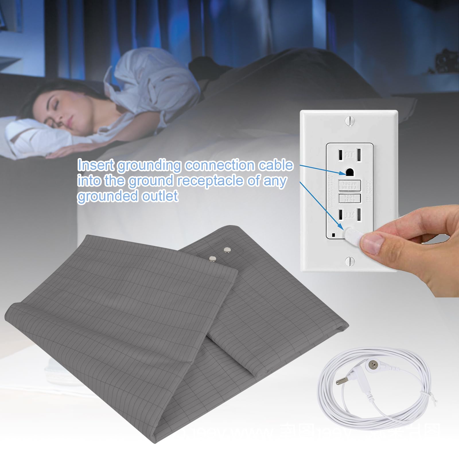 Grounding Mat for Bed, Grounding Sheets Blanket with Grounding Cord, Earthing Mat Grounding Pad Reaeng uk supplements