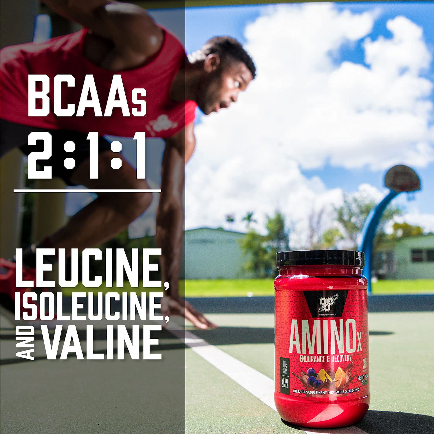 BSN Amino X Muscle Recovery & Endurance Powder with BCAAs, Intra Workout Support, 10 Grams of Amino Acids, Keto Friendly, Caffeine Free, Flavor: Fruit Punch, 30 servings (Packaging May Vary) BSN uk supplements