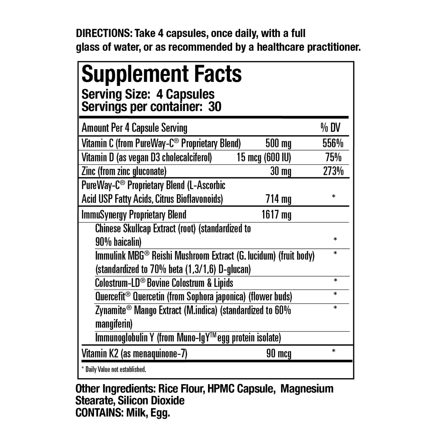 Colostrum-LD ImmuSynergy 10 Capsules - 120 Count-Immune Fortifying Ingredients - Vitamin C, D3, Zinc, Beta Glucan, Quercetin GastroDefense uk supplements