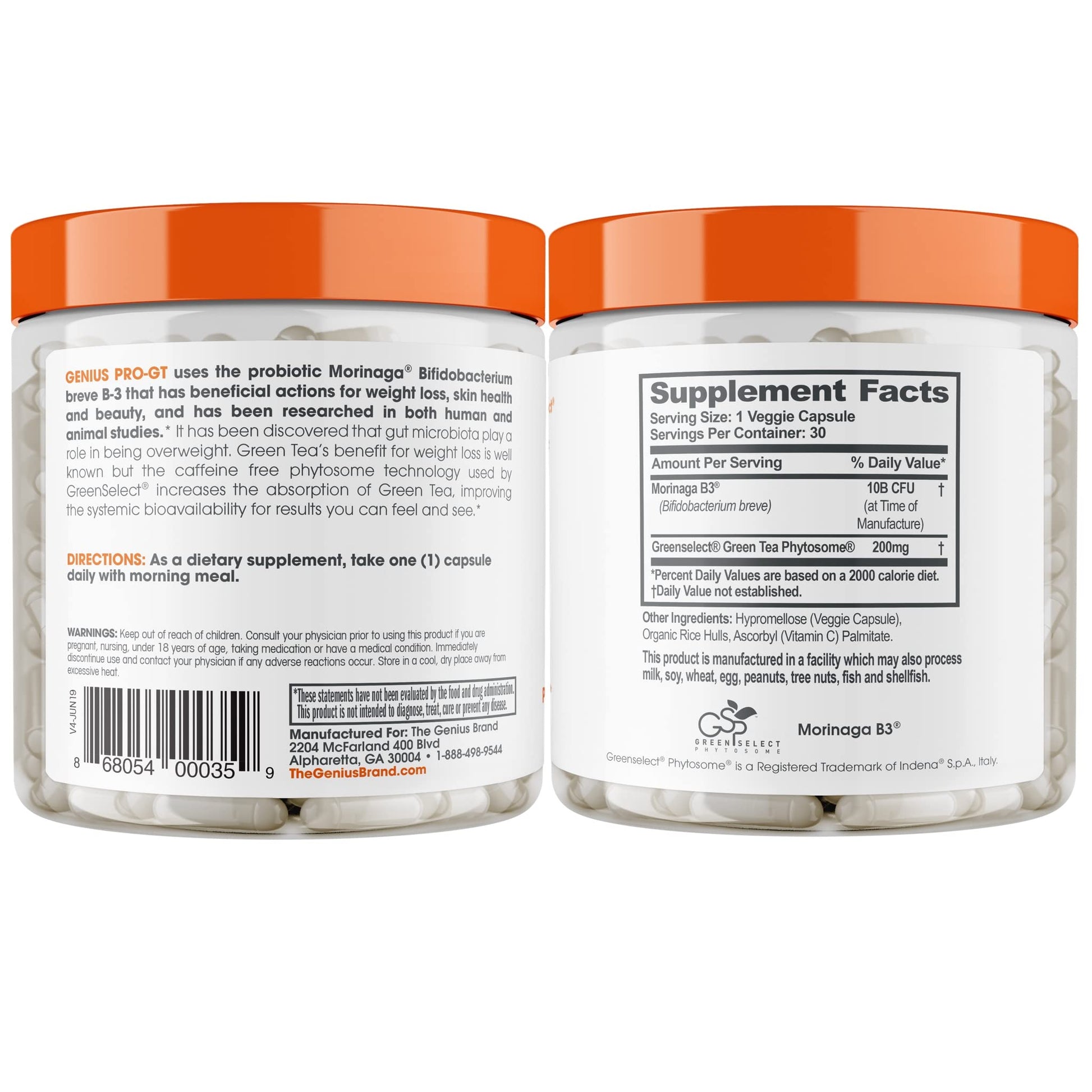 Genius Probiotics for Weight Loss with Green Tea Extract - Fat Burner Supplement & Digestive The Genius Brand uk supplements