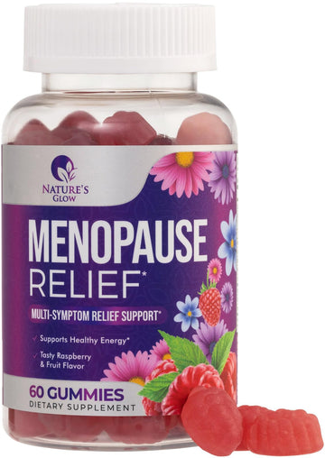Menopause Supplement for Women - Complete Multi-Benefit Menopause Relief Gummy for Mild Hot Flashes & Night Sweats, Natural Balance & Energy Support, Menopausal Vitamins, Gluten Free - 60 Gummies Nature's Glow uk supplements