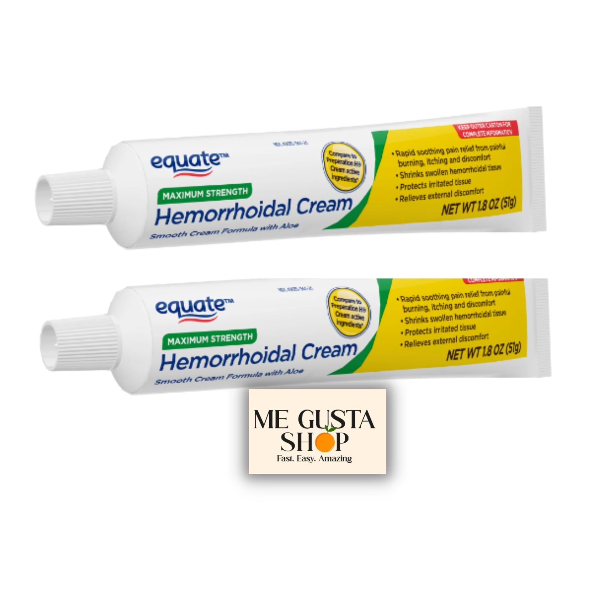 Equate Hemorrhoidal Cream,1.8 Oz (Pack of 02) Total 2 + me Gusta Sticker ME GUSTA SHOP uk supplements