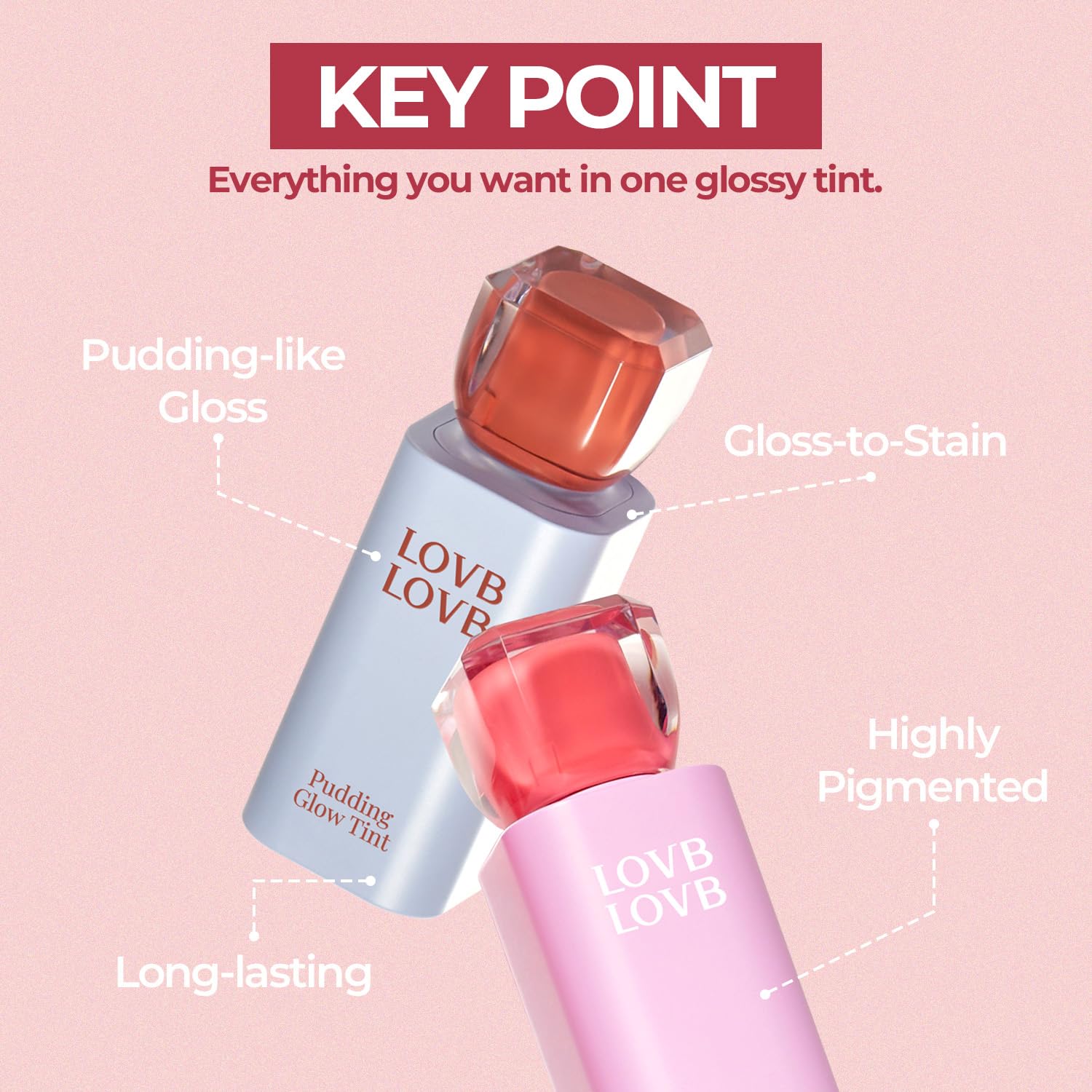 LOVB LOVB Pudding Glow Korean Lip Tint | Natural Lip Stain | Gloss to Stain | Long-Lasting & Non-Sticky | Lightweight Lip Tint | 0.14 oz. (04 SUNSET BEIGE) LOVB LOVB uk supplements