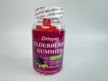 Orinyxa Elderberry Gummies with Vitamin C, D3, Zinc, Sodium, Immune Support for Adults, Gluten-Free, Vegan, 60 Gummies Orinyxa uk supplements