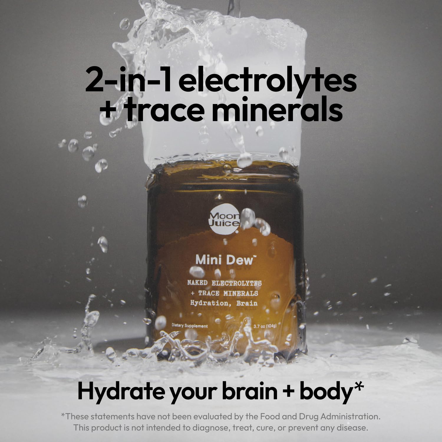 Moon Juice Mini Dew Electrolytes Powder - Sugar Free Minerals & Electrolyte Hydration Powder for Instant Hydration & Brain Support - Magnesium, Calcium, Potassium, Pink Salt, Unflavored, 30 Servings Moon Juice uk supplements