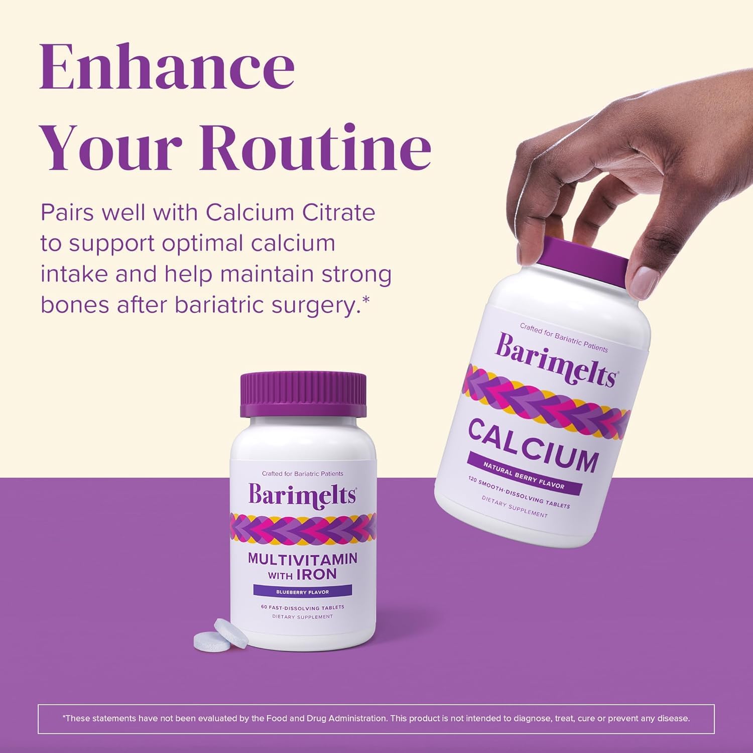 BariMelts Bariatric Multivitamin with Iron - 1 Month Supply (60 Fast-Dissolving Tablets) - Sugar-Free - Post-Op Bariatric Vitamins BariMelts uk supplements