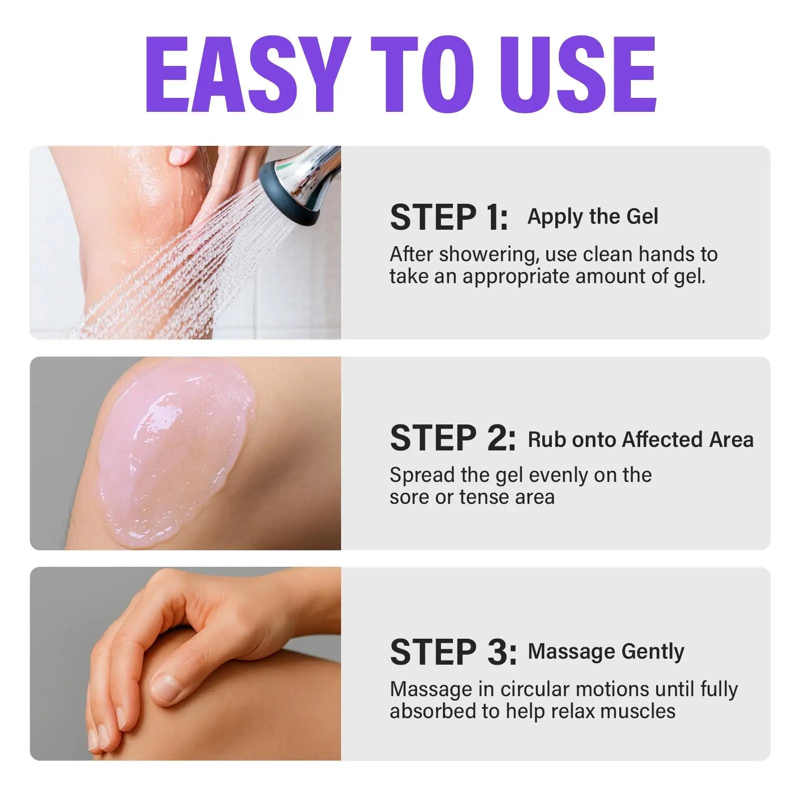 Joint Purple Gel, Fast-Absorbing Soothing Relief Massage Gel with Natural Extracts, Support Muscle, Joint, Shoulder, Knee, Back, Lumbar & Muscle Stiffness WKCWKC uk supplements