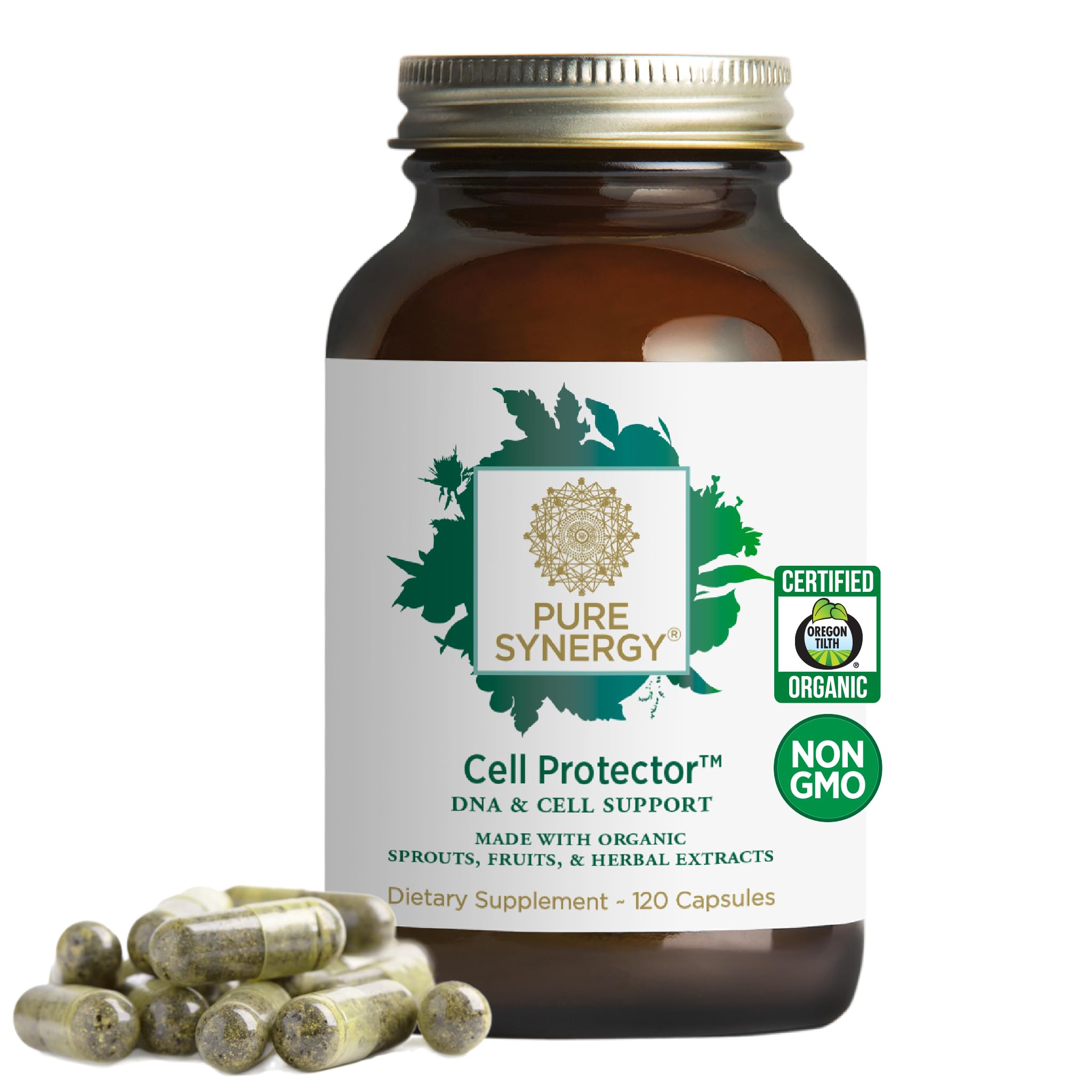 PURE SYNERGY Cell Protector | Cellular Health Supplement | Cell and Immune Support with Selenium and Organic Cruciferous Vegetables | for Healthy Aging & Detoxification (120 Capsules) PURE SYNERGY uk supplements