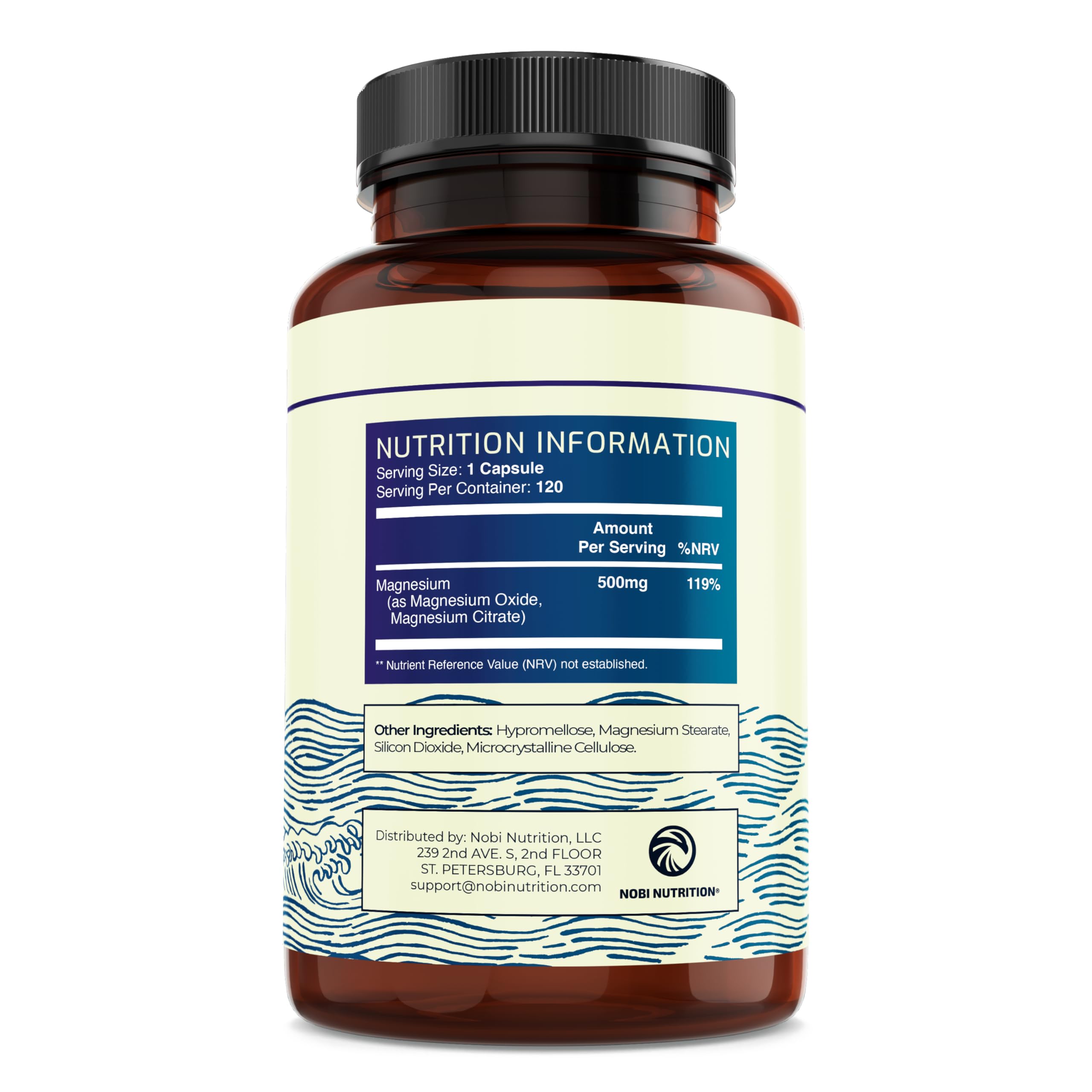Magnesium Citrate Complex 500 MG for Calm, Relaxation, Constipation & Digestion Nobi Nutrition uk supplements