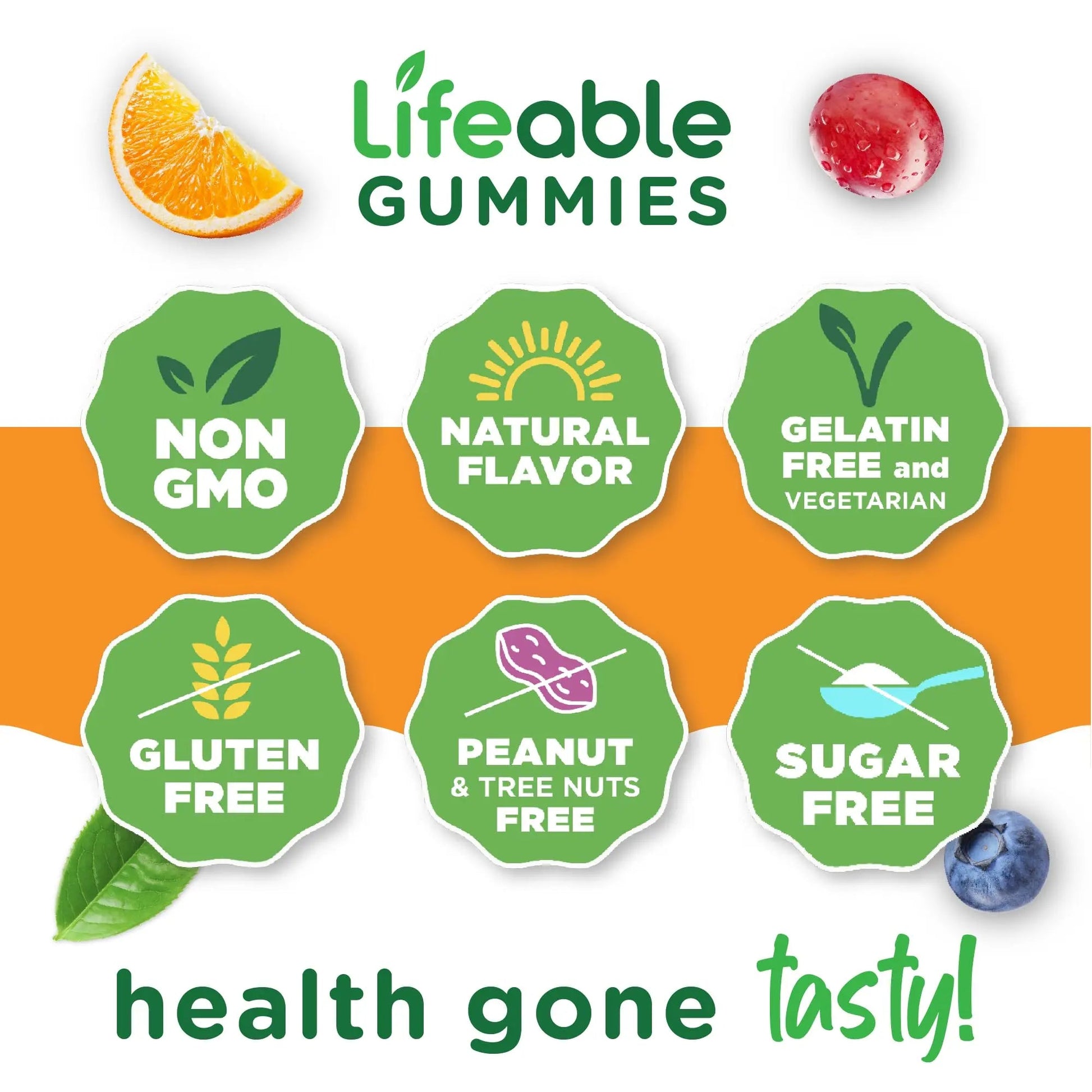Lifeable Sugar Free Multivitamin Gummies | with Iron Vitamin A, C, D, E, Niacin, B6, Folate, B12, Biotin, Pantothenic Acid, Zinc | Lifeable uk supplements
