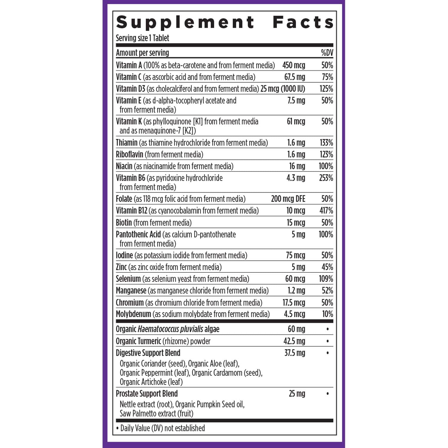New Chapter Multivitamin for Men 50 Plus + Immune Support - Every Man's One Daily 55+ with Fermented Probiotics + Whole Foods + Astaxanthin New Chapter uk supplements