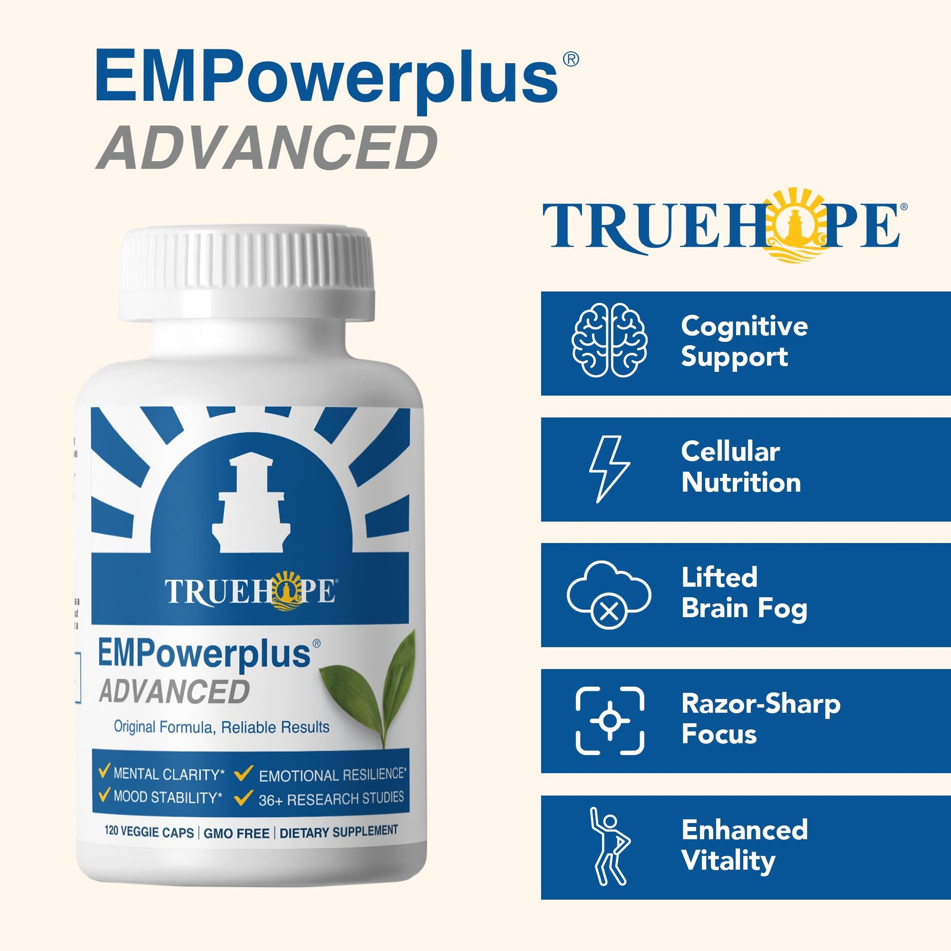 Truehope EMPowerplus Advanced Multivitamin for Women & Men - Broad-Spectrum Multivitamins & Chelated Minerals | 1000% Better Absorption | 37 Research Studies & 28 Years of Success | 30 Day Supply Truehope uk supplements