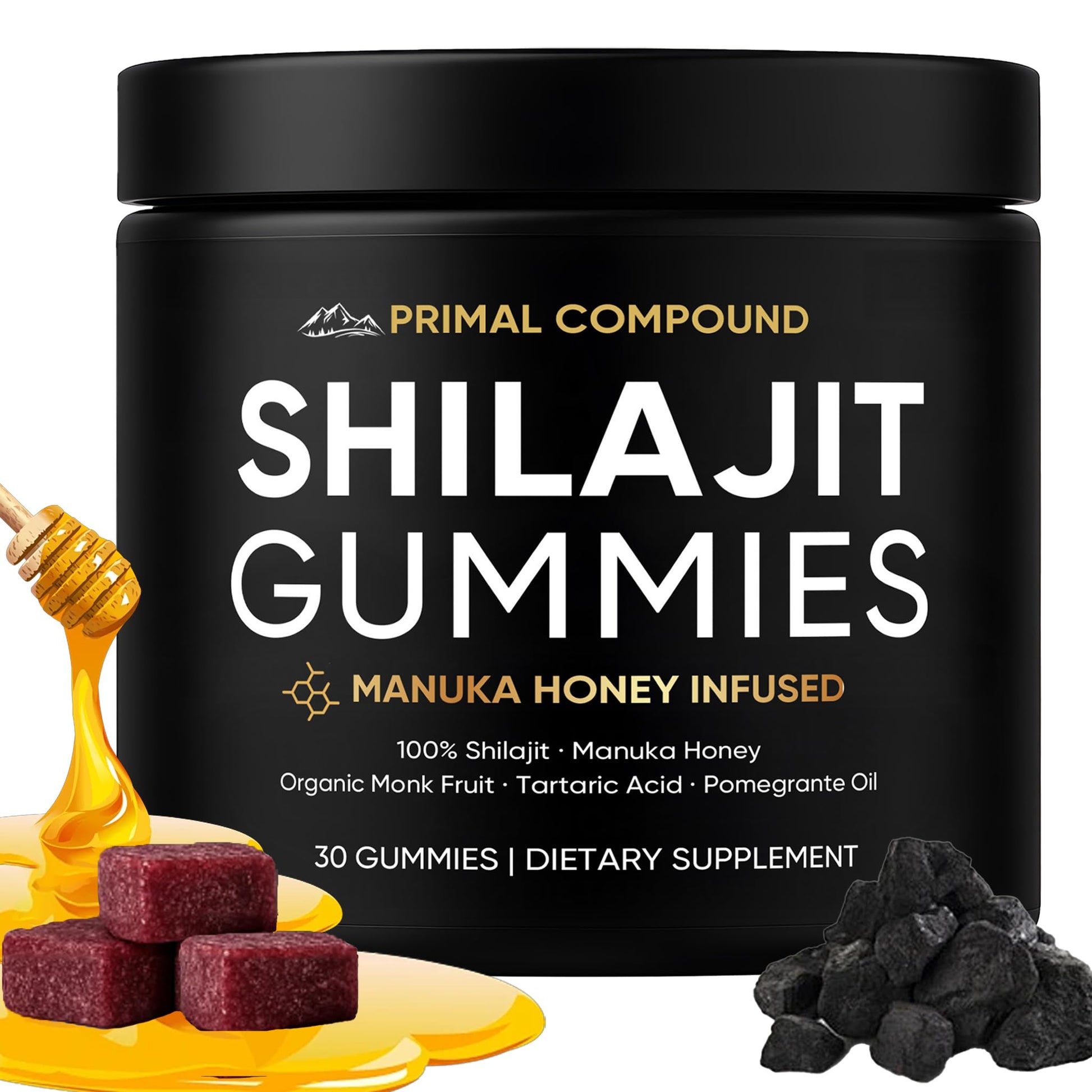 TOGOLIUN Primal Compound Shilajit Gummies for Men,with Manuka Honey, Organic Monk Fruit & Fulvic Acid, Shilajit Gummies Energy Supplements, 30 Gummies TOGOLIUN uk supplements