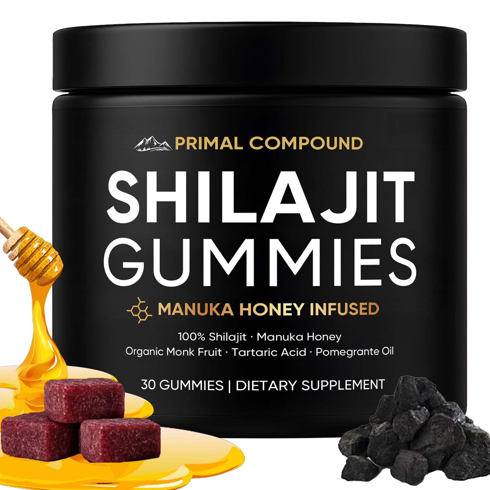 TOGOLIUN Primal Compound Shilajit Gummies for Men,with Manuka Honey, Organic Monk Fruit & Fulvic Acid, Shilajit Gummies Energy Supplements, 30 Gummies TOGOLIUN uk supplements