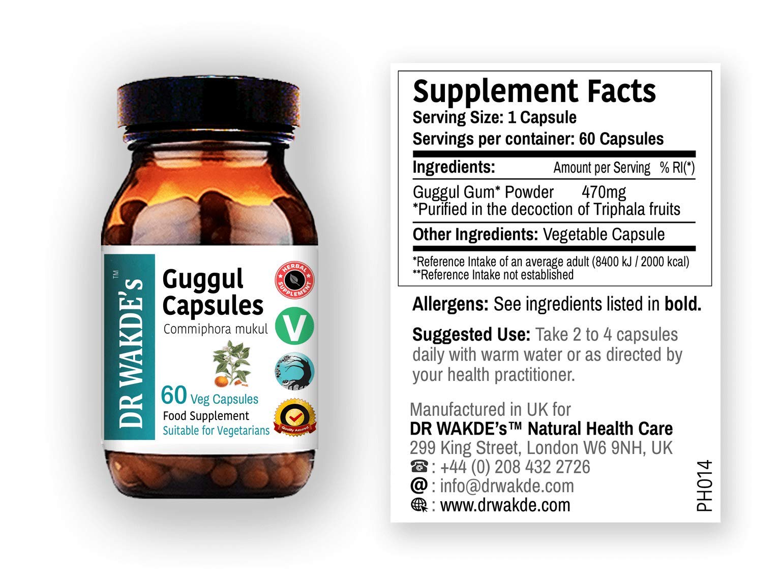 DR WAKDE'S Guggul Capsules (Mukul Myrrh, Commiphora Mukul, 60 Veg Caps, Plant-Based Supplement, Ayurvedic Herb, All Natural, Vegan) DR WAKDE's uk supplements