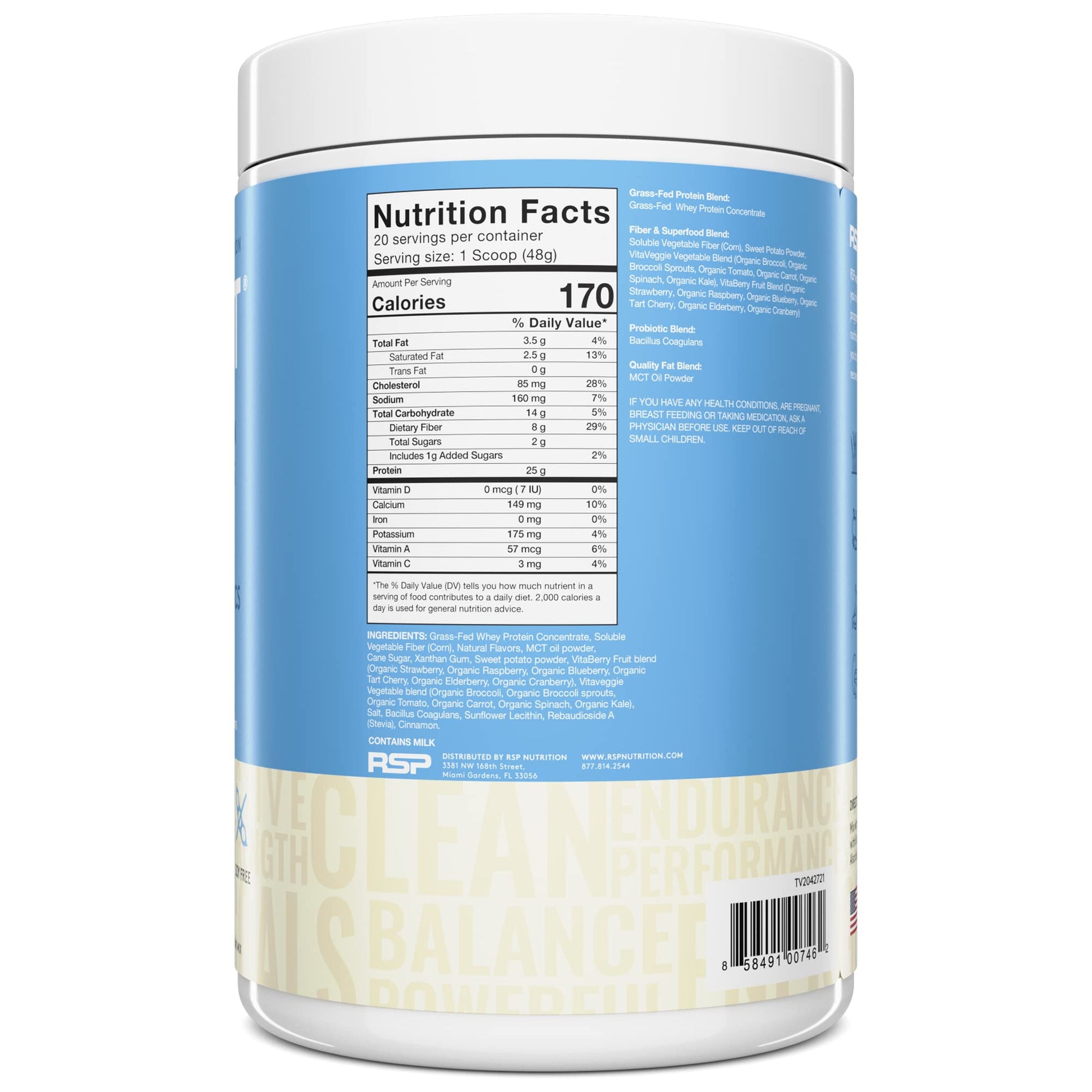 TrueFit Meal Replacement Shake Protein Powder, Grass Fed Whey + Organic Fruits RSP NUTRITION uk supplements
