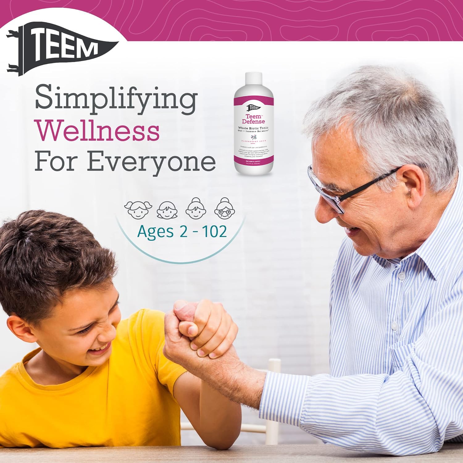 Teem Defense Liquid Probiotic with Elderberry, Whole Biotic Tonic for Digestion & Immunity, Prebiotic Probiotic & Postbiotic Supplement for Kids and Adults, 30 Day Supply – 16.3 Fl.Oz Teem uk supplements
