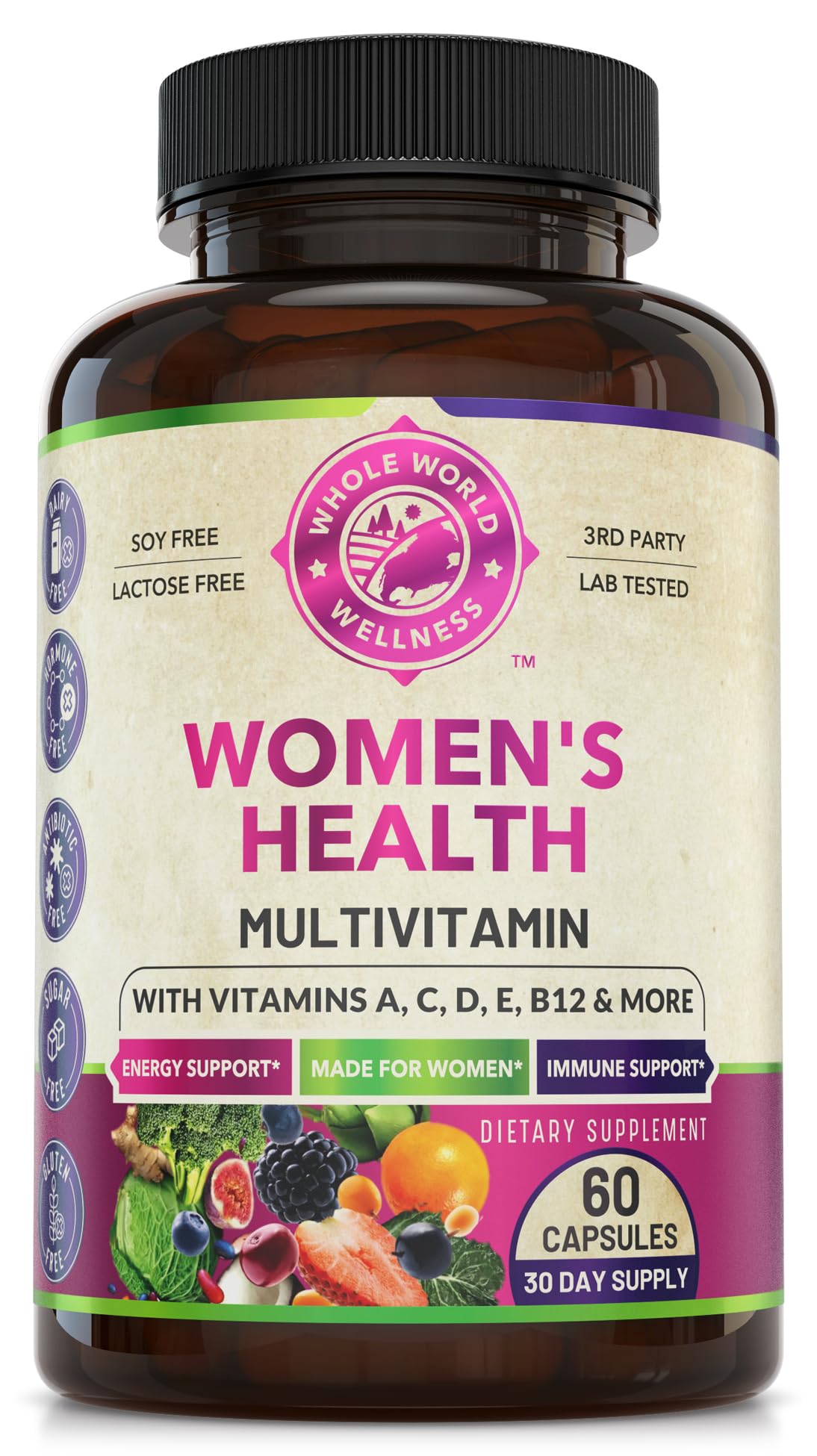 Womens Daily Multivitamins & Multimineral Supplement for Energy, Mood, Focus, Hair WHOLE WORLD WELLNESS uk supplements