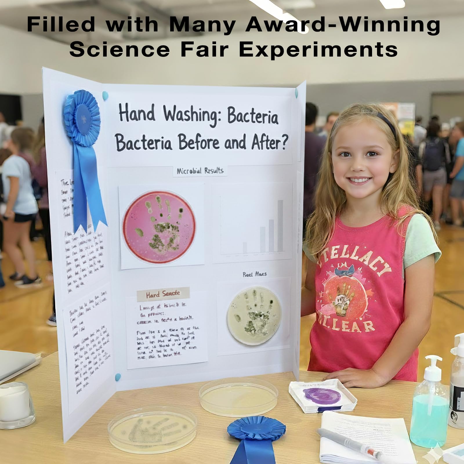 Giant Microbiology Bacteria Science Kit for Kids:2 XL 150mm Prepoured Nutrient Agar Plates, Petri Dishes with Agar & Colony Characteristics Poster for School Projects & Educational Gifts Mosynex uk supplements