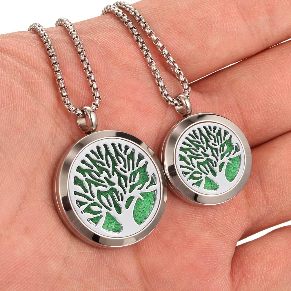 Aromatherapy Essential Oil Diffuser Necklace Tree of Life Cloud Design Stainless Steel Locket JEAN SMILE uk supplements