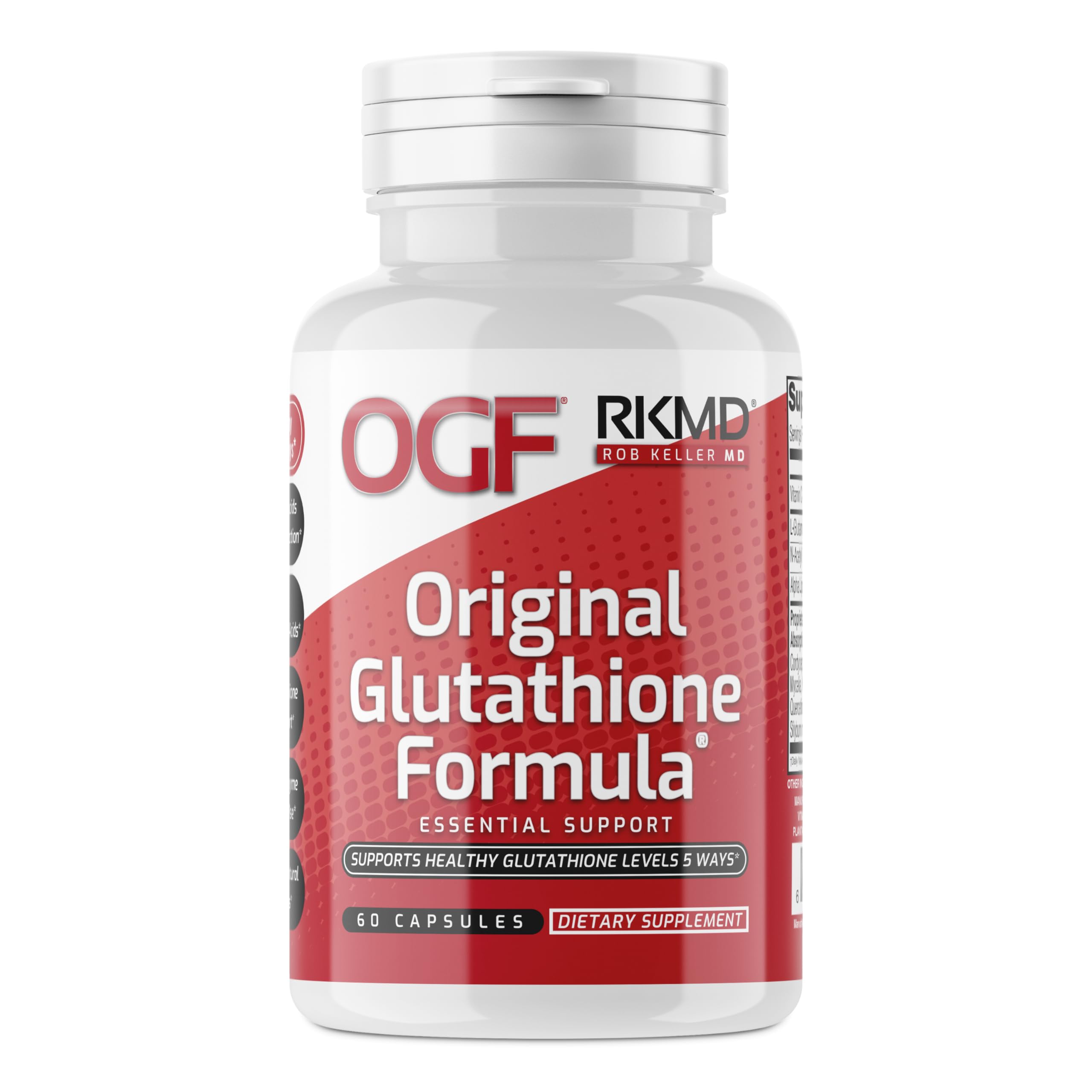 Original Glutathione Formula Essential Support, RobKellerMD, Advanced Antioxidant Formula, Helps Body Produce Glutathione Naturally for Detox, Immune Health, Mental Clarity, & Daily Wellness, 60 caps Rob Keller MD uk supplements