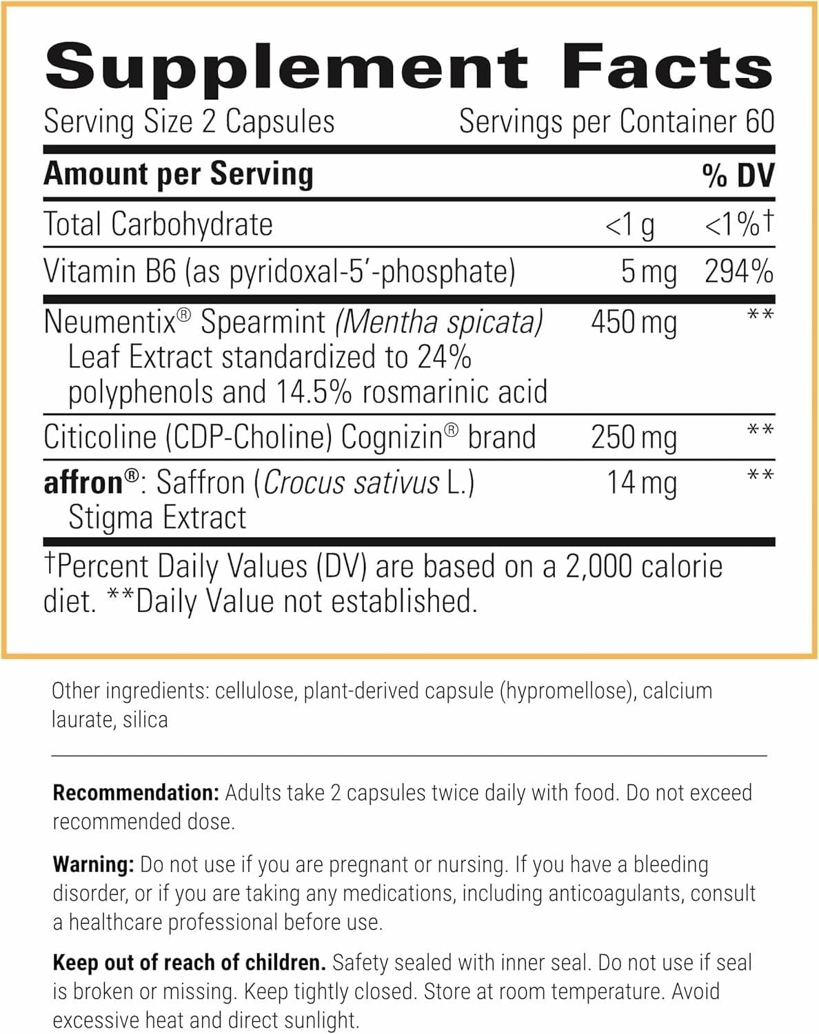 Integrative Therapeutics Neurologix - Brain Health Supplement* - Non-Stimulant Nootropic Supplement for Focus* - Memory Support* - Vegan, Gluten-Free & Dairy-Free - 120 Capsules (60 Servings) Integrative Therapeutics uk supplements