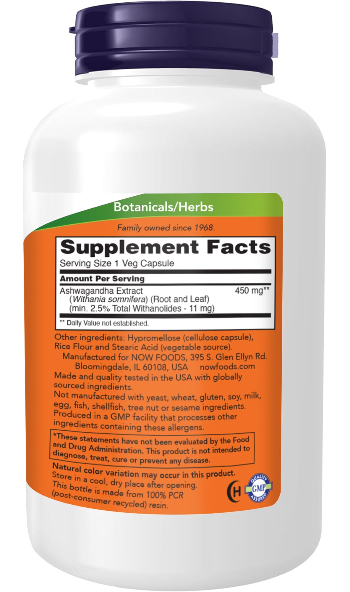 NOW Foods Ashwagandha Extract 450 mg Vegan, Kosher, Non-GMO - 240 Veg Capsules, NOW Foods uk supplements