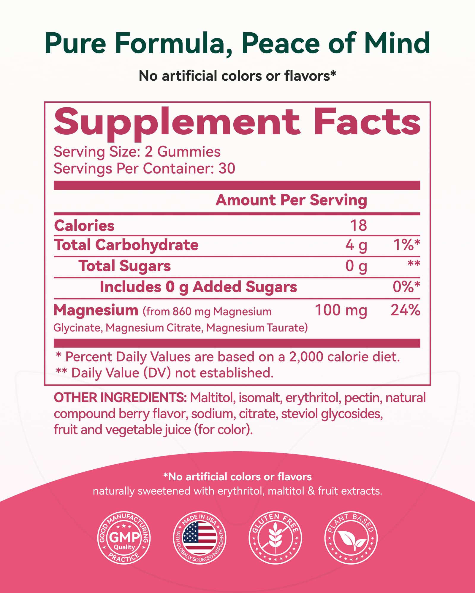Magnesium Glycinate Plus Gummies 860mg, Sugar-Free, Non-GMO, Gluten-Free, Magnesium Gummies for Adults & Kids, Sleep, Relaxation & Focus, Magnesium Supplement for Women, Mixed Berry Flavor, 60 Count Inner Brightness uk supplements